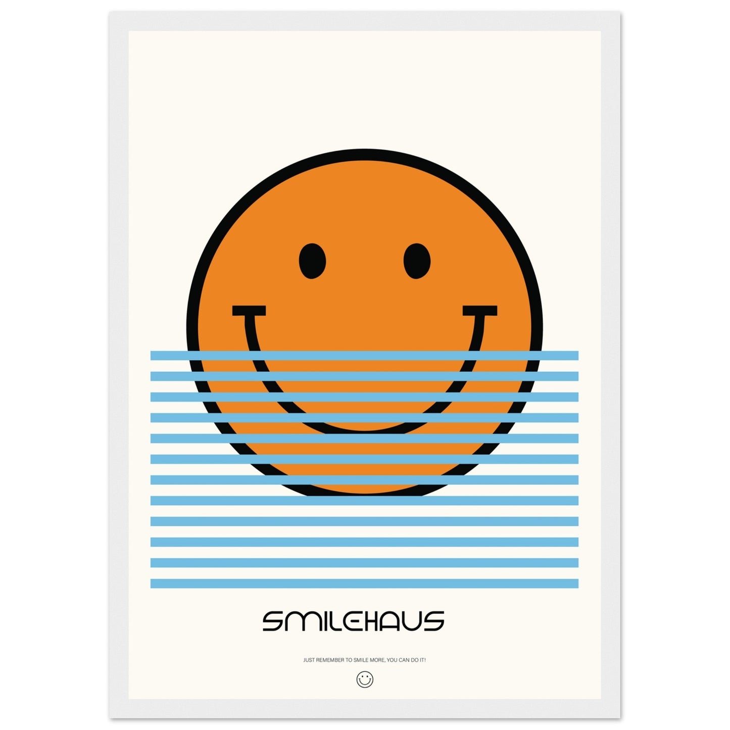Orange & Blue 'Smilehaus' - Premium Matte Paper Wooden Framed Poster
