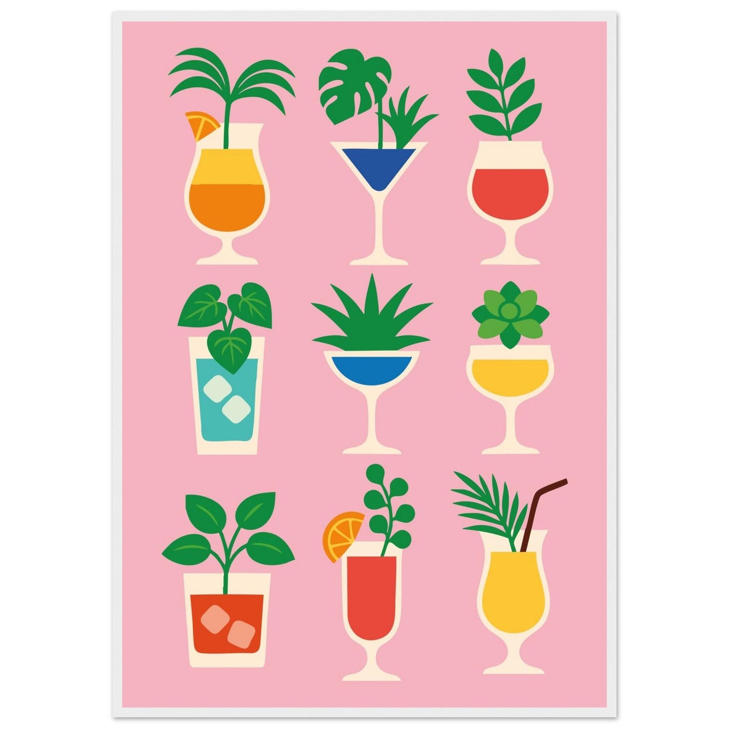 Cocktail Jungle   - Premium Matte Paper Wooden Framed Poster