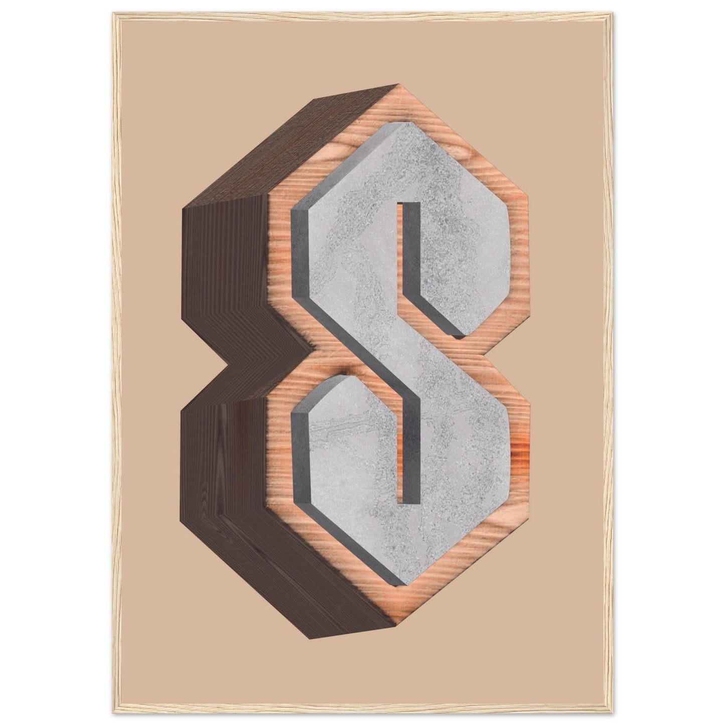 Super S - Premium Matte Paper Wooden Framed Poster