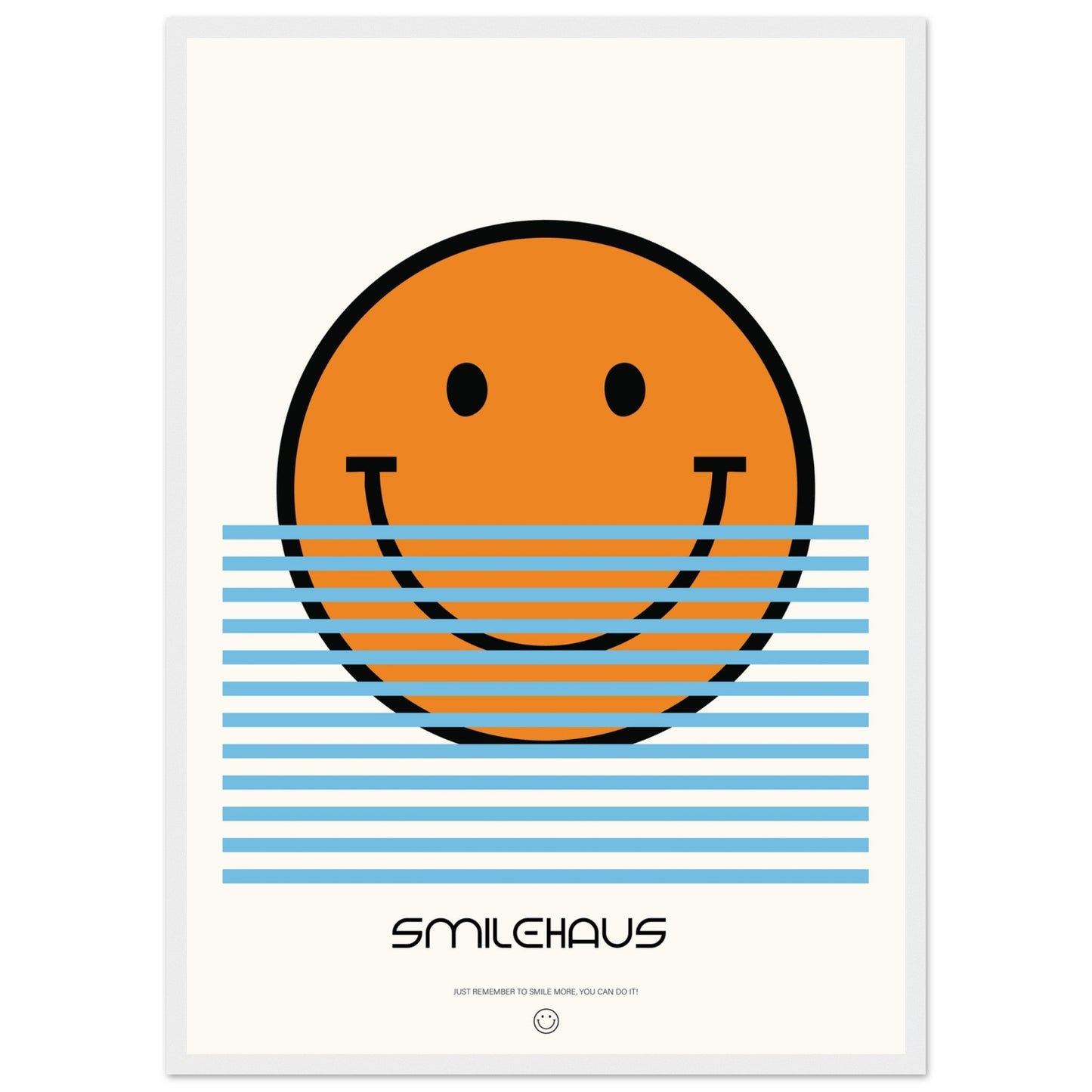 Orange & Blue 'Smilehaus' - Premium Matte Paper Wooden Framed Poster