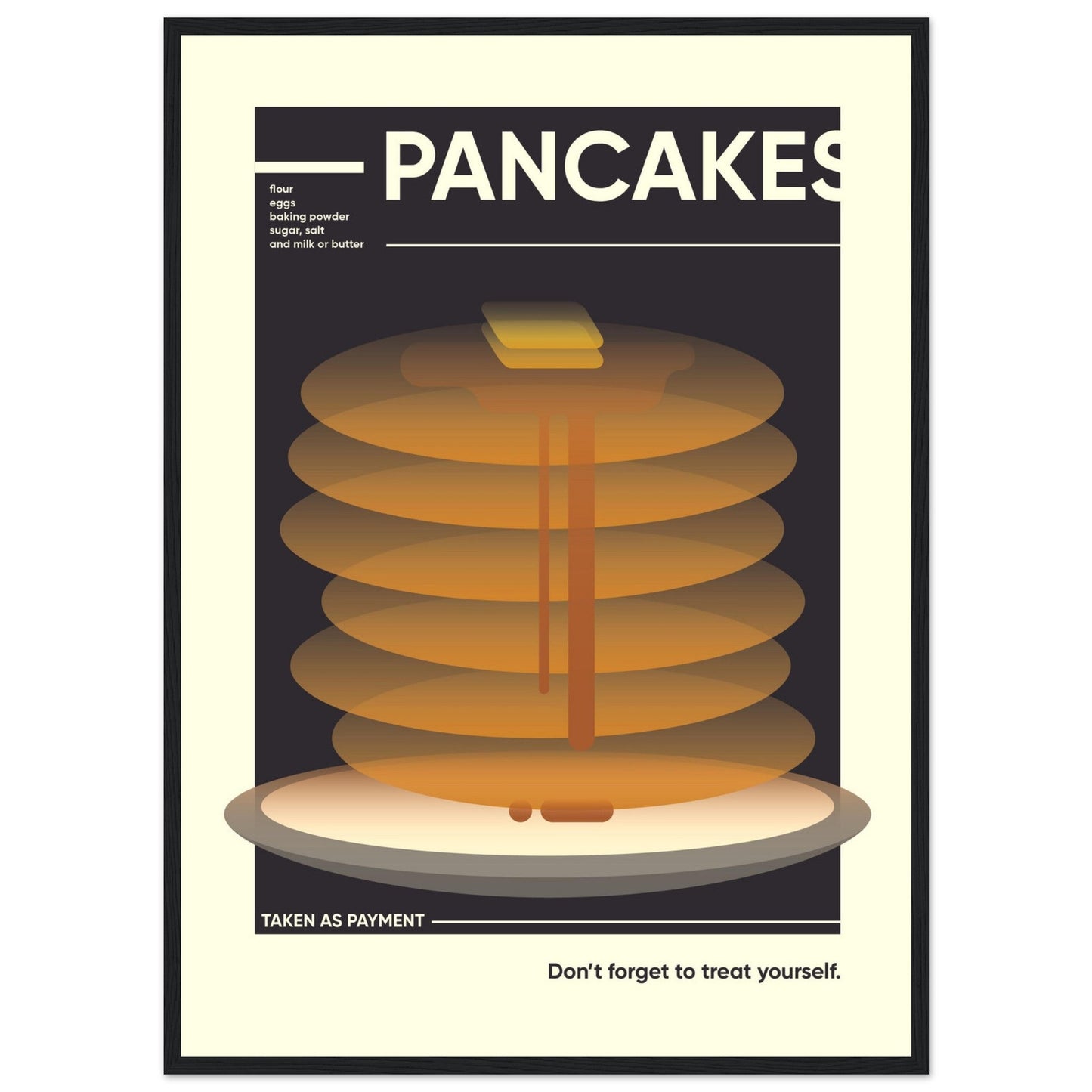 Pancakes - Premium Matte Paper Wooden Framed Poster