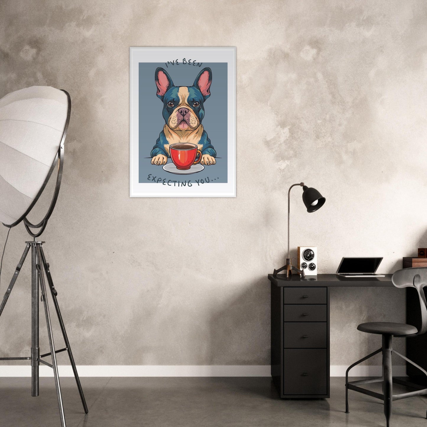 'I've Been Expecting You' (Dog) - Premium Matte Paper Wooden Framed Poster