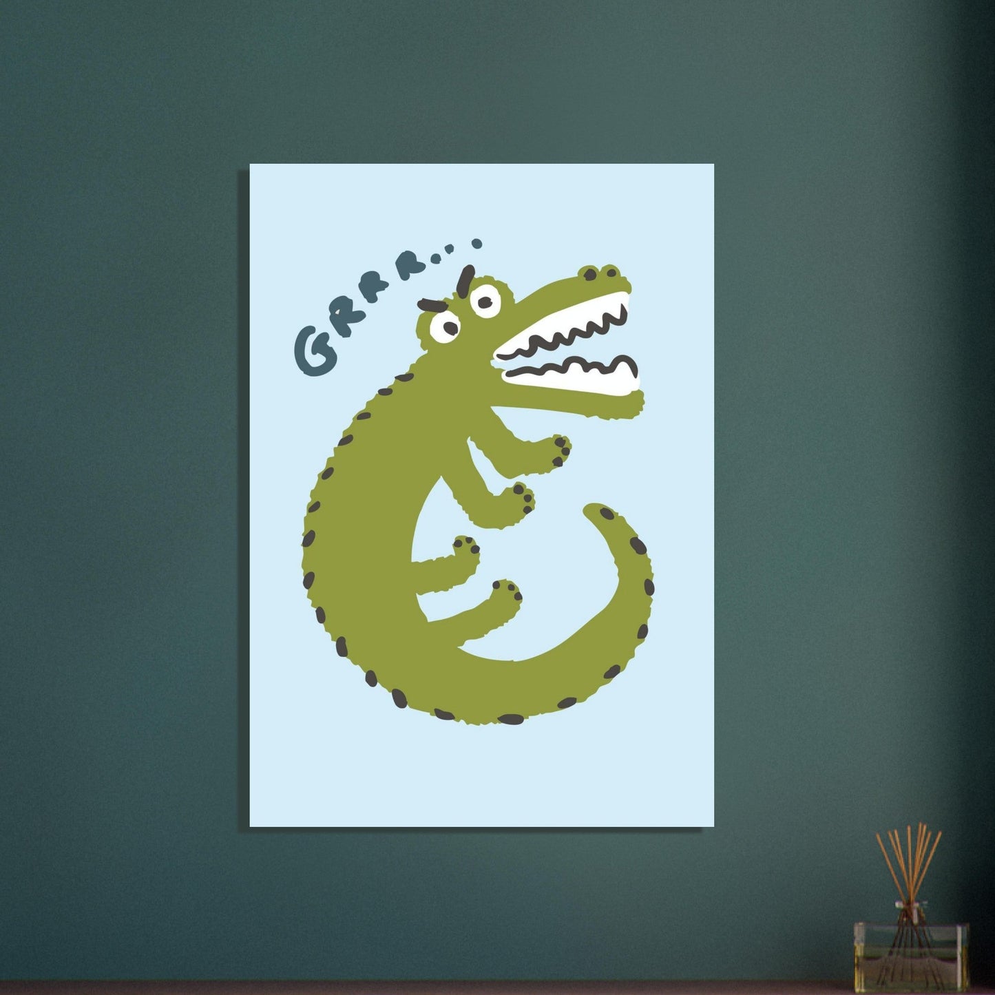 Animals 'Grrr...(Bad Day Croc)' - Premium Matte Paper Poster