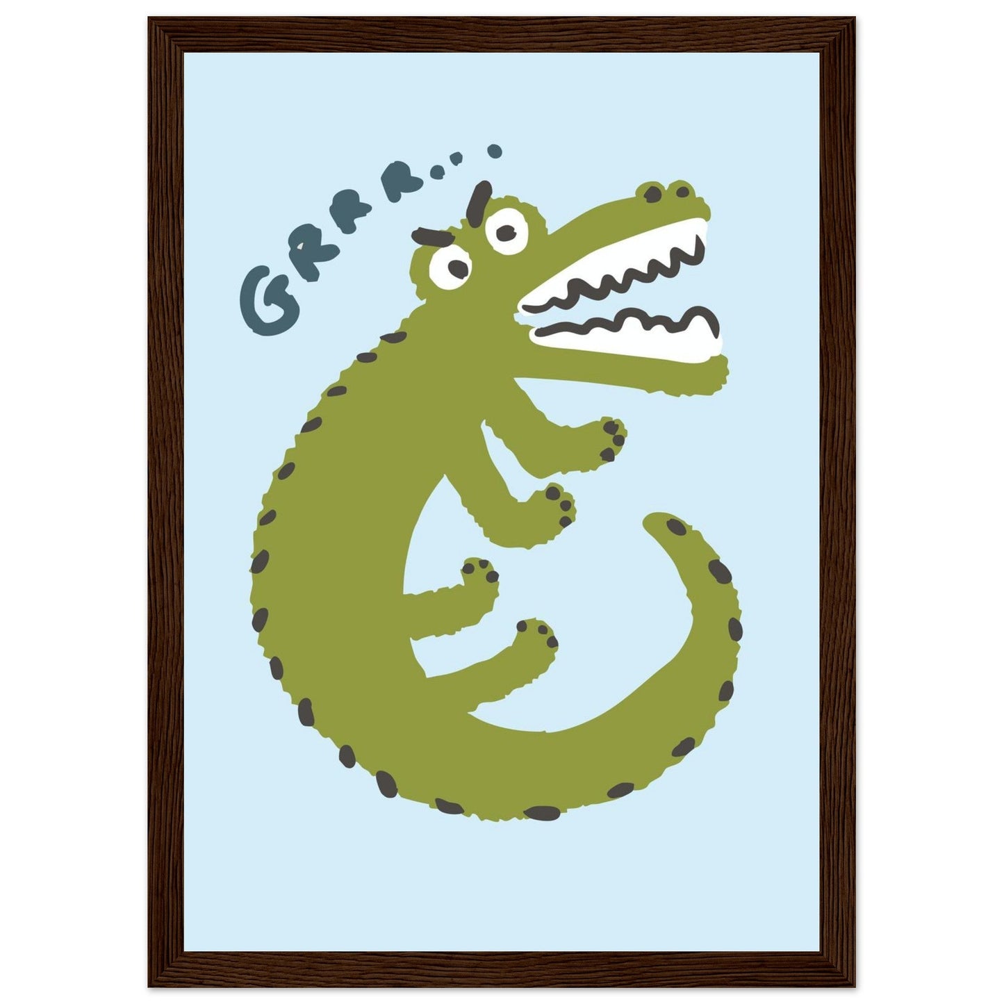 Animals 'Grrr...(Bad Day Croc)' - Premium Matte Paper Wooden Framed Poster