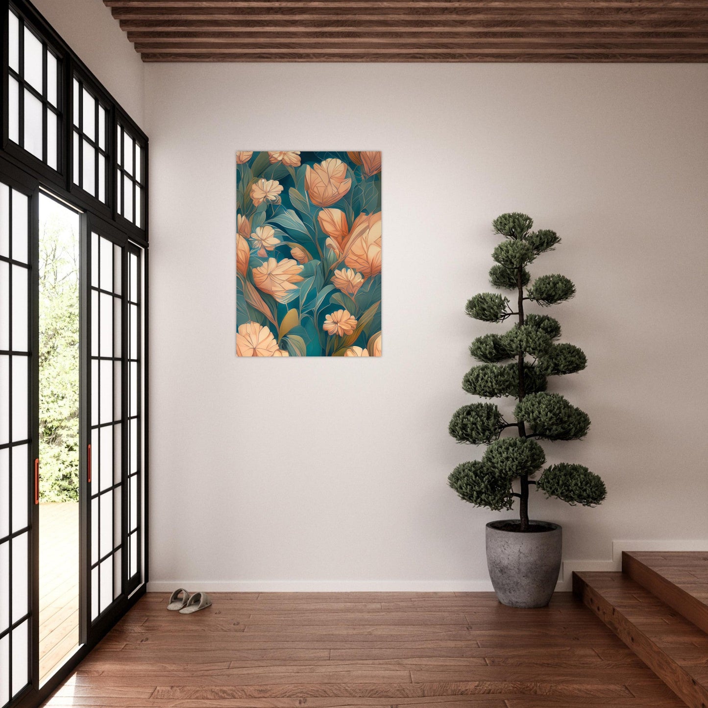 Flowers 'Abstract Garden' - Premium Matte Paper Poster