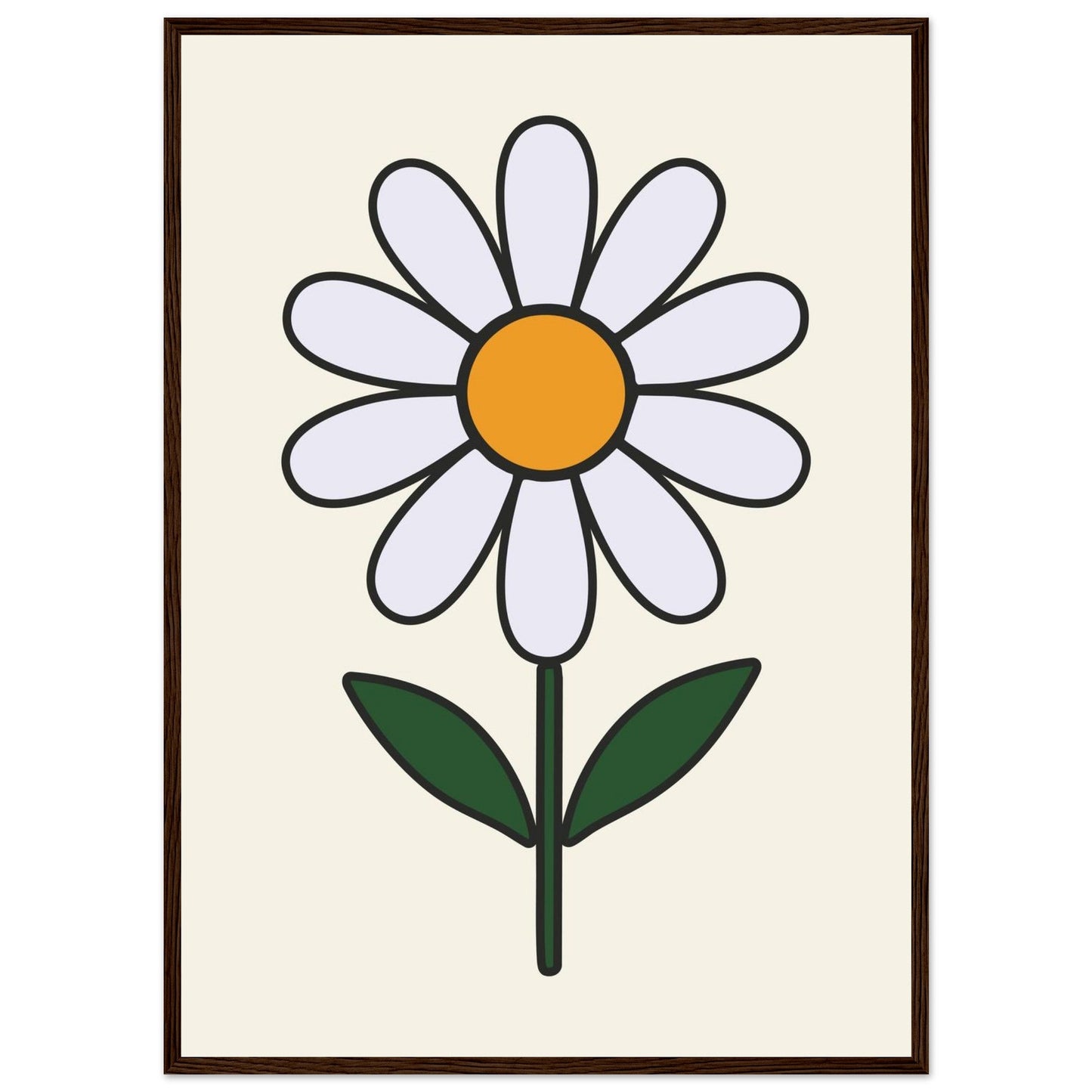 Daisy Flower  - Premium Matte Paper Wooden Framed Poster