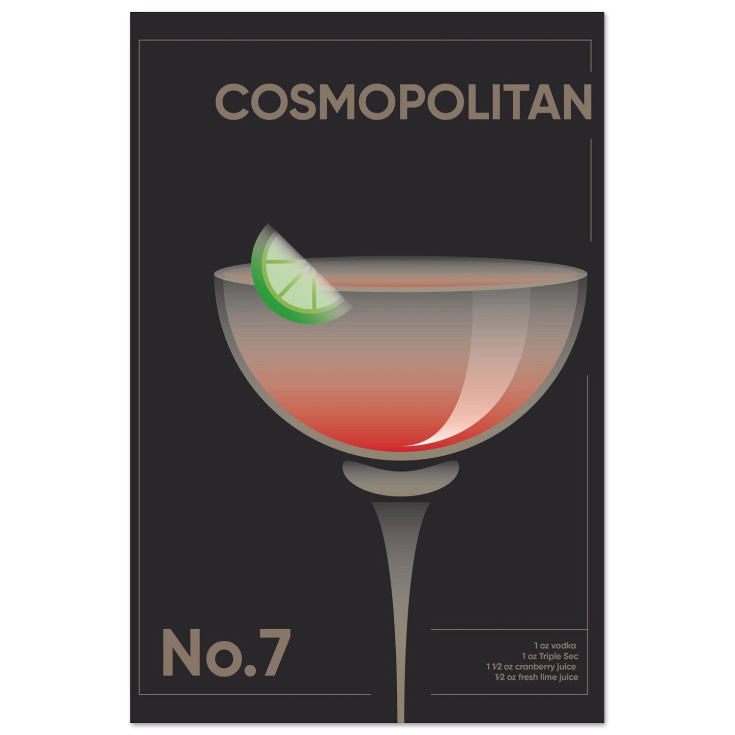 Cocktail 'Cosmopolitan' - Premium Matte Paper Poster