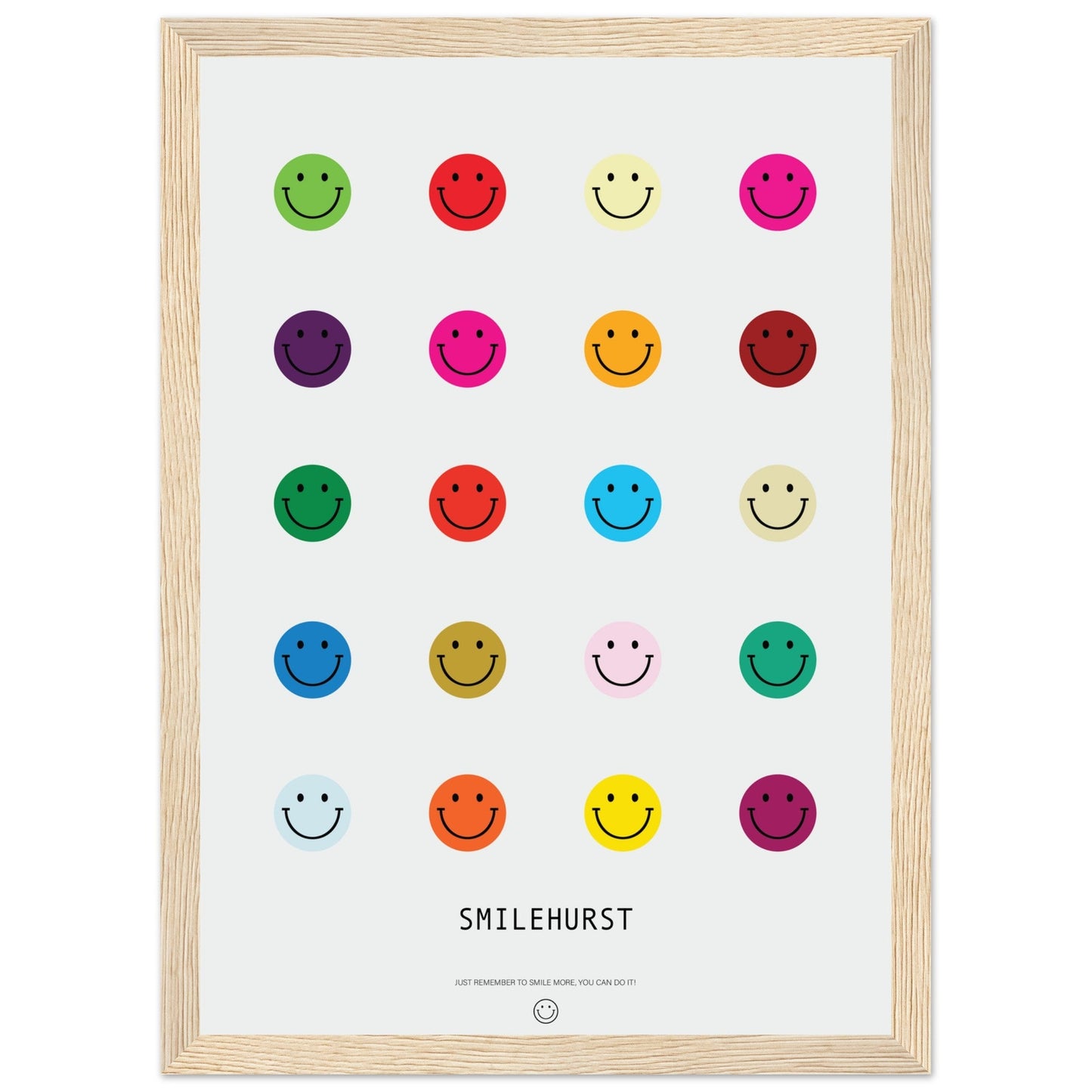 Colours 'Smilehirst' - Premium Matte Paper Wooden Framed Poster