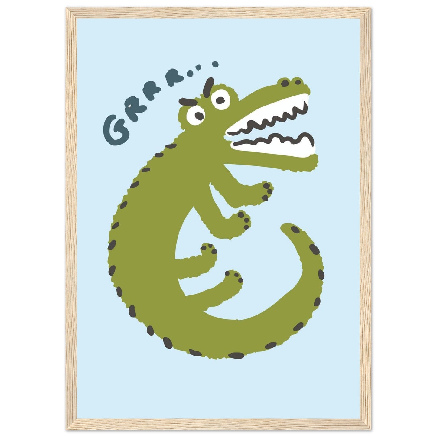 Animals 'Grrr...(Bad Day Croc)' - Premium Matte Paper Wooden Framed Poster