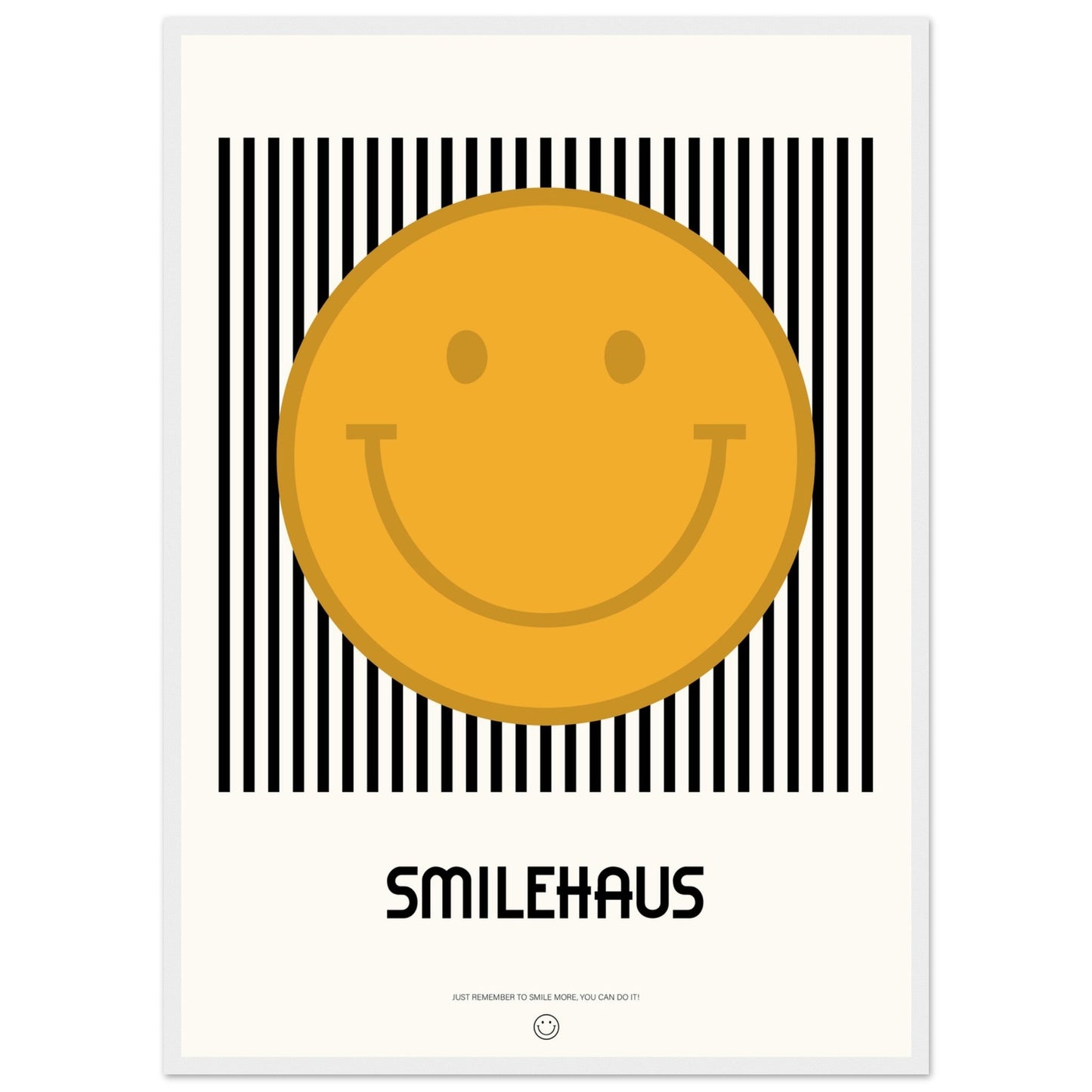 Yellow & Black 'Smilehaus' - Premium Matte Paper Wooden Framed Poster
