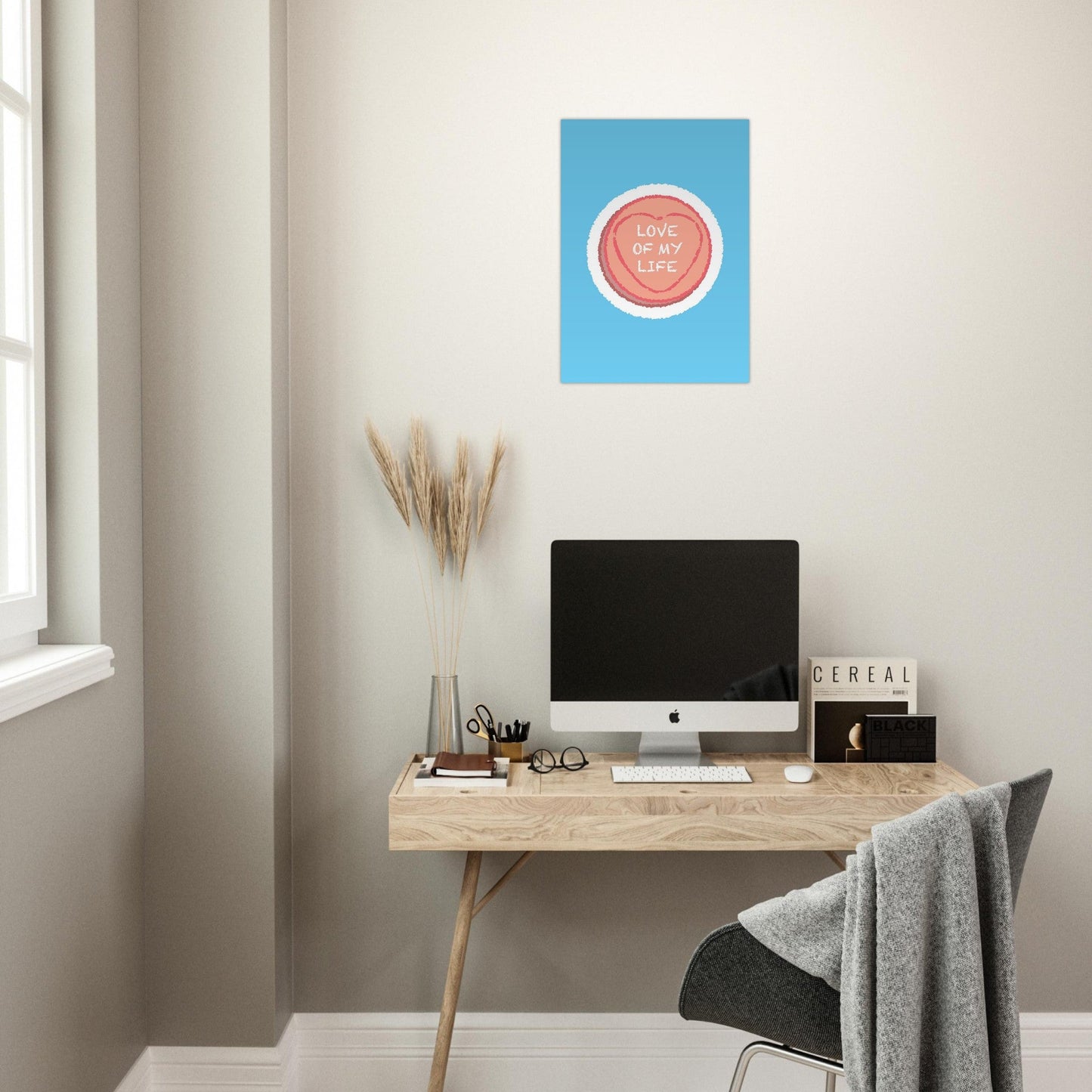 Sign 'Love Of My Life' Love Heart - Premium Matte Paper Poster
