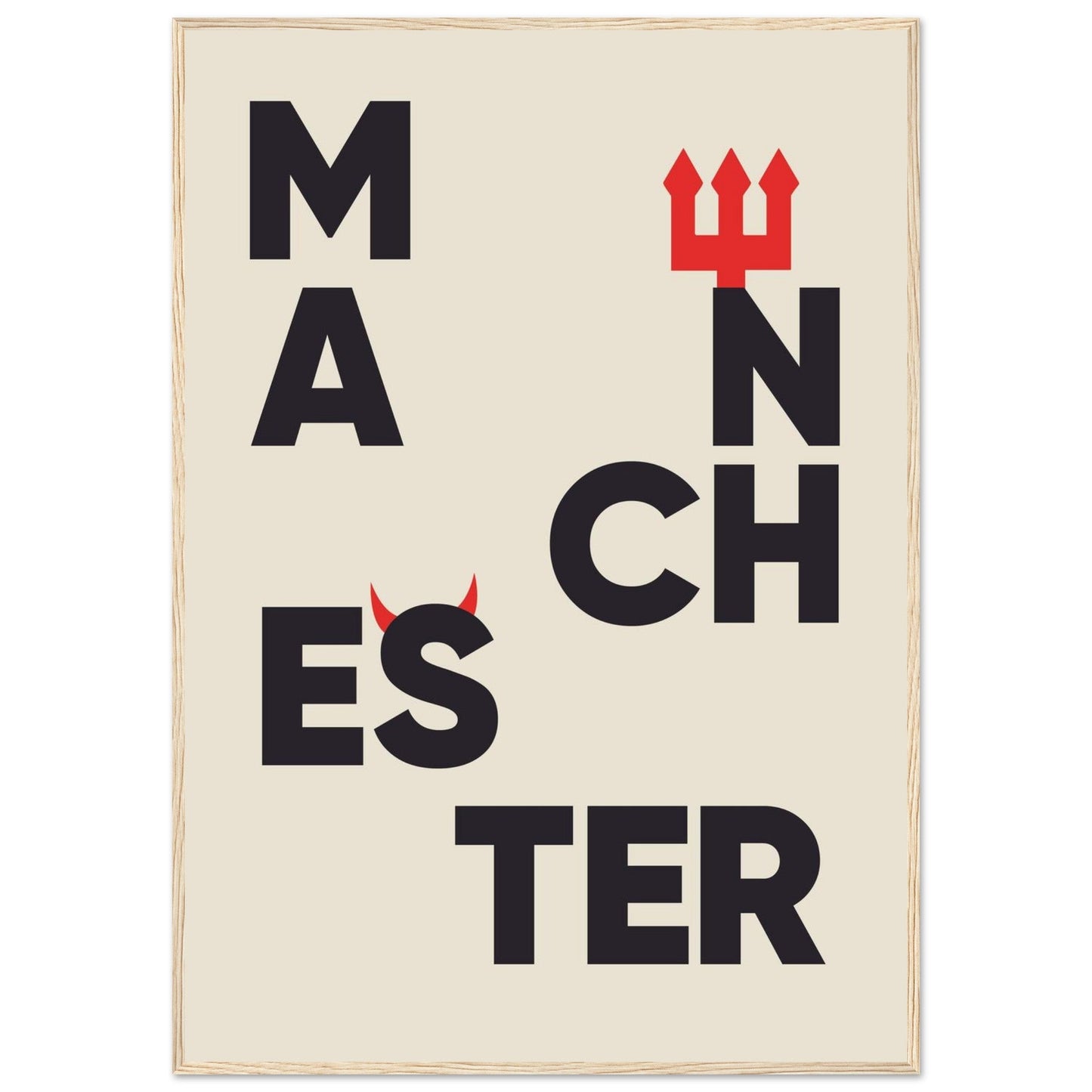 Cities/ Places 'Manchester' - Premium Matte Paper Wooden Framed Poster