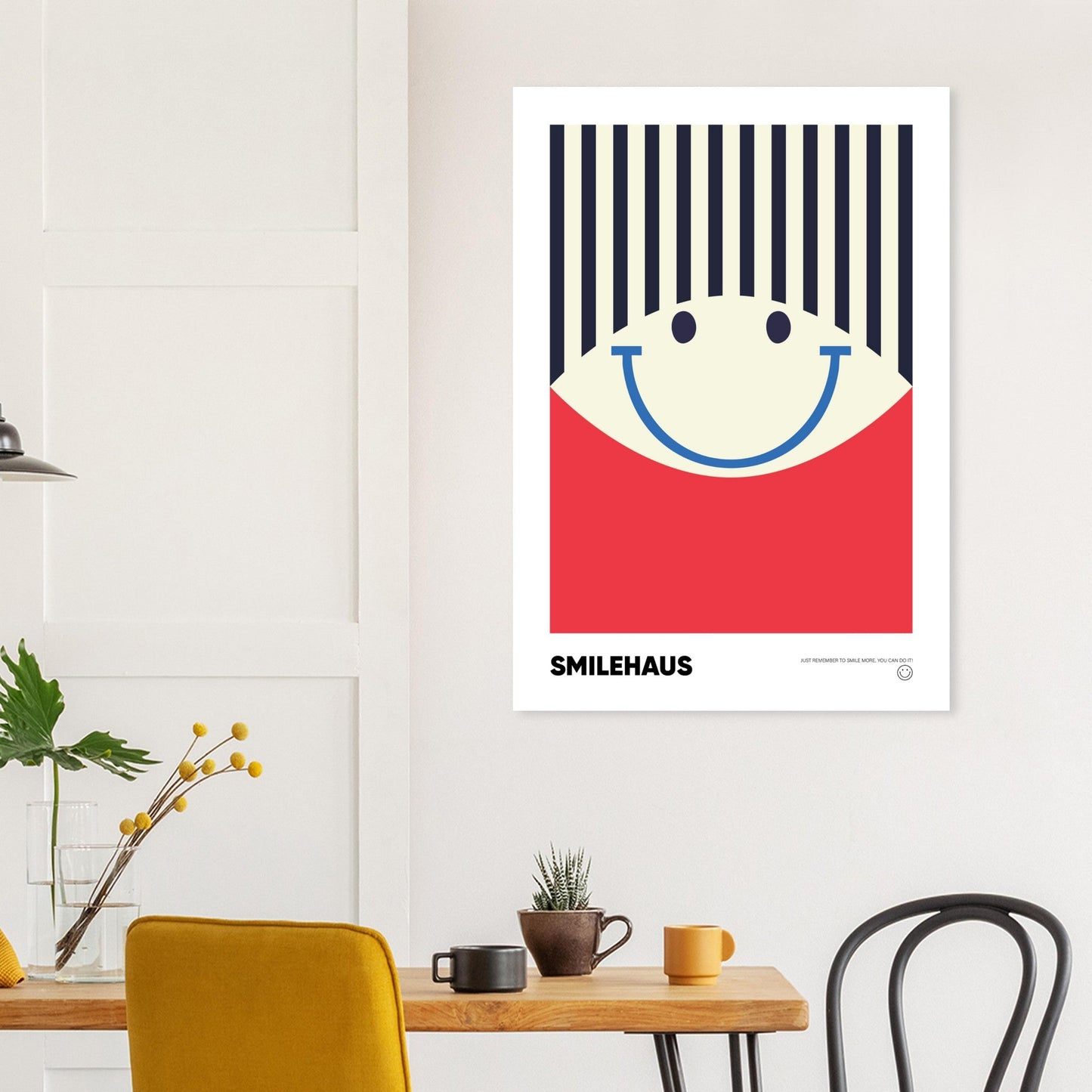 Red & Blue 'Smilehaus' - Premium Matte Paper Poster