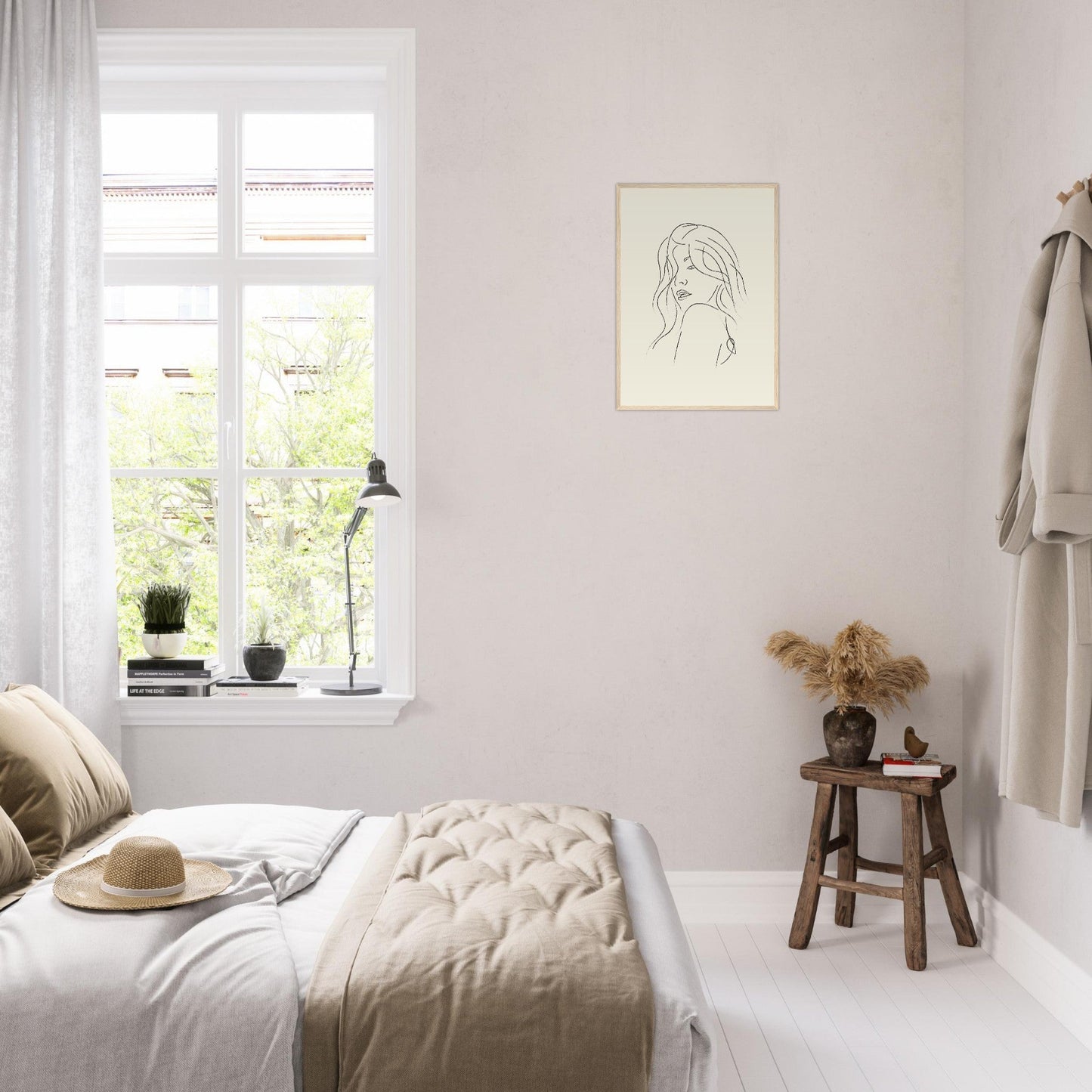 Line Art 'The Pose' - Premium Matte Paper Wooden Framed Poster