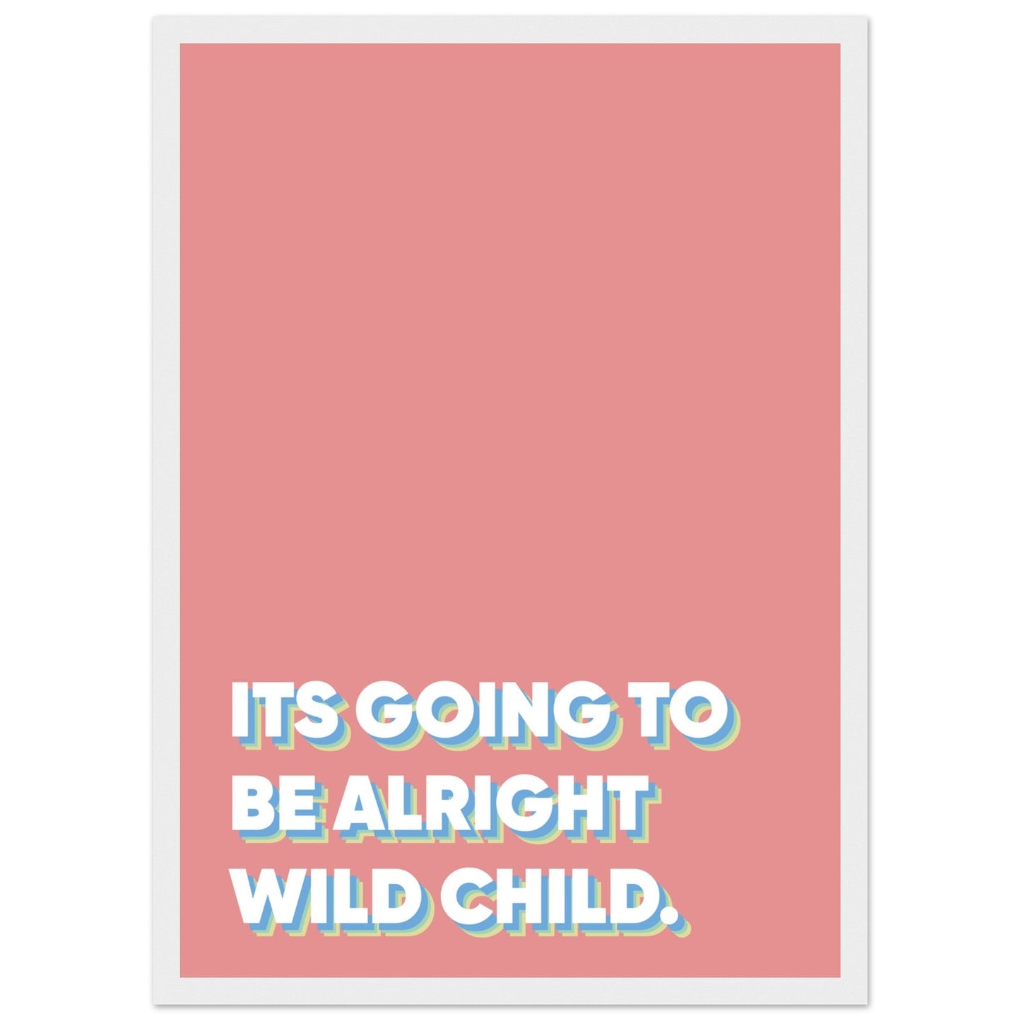 Sign 'Wild Child' - Premium Matte Paper Wooden Framed Poster