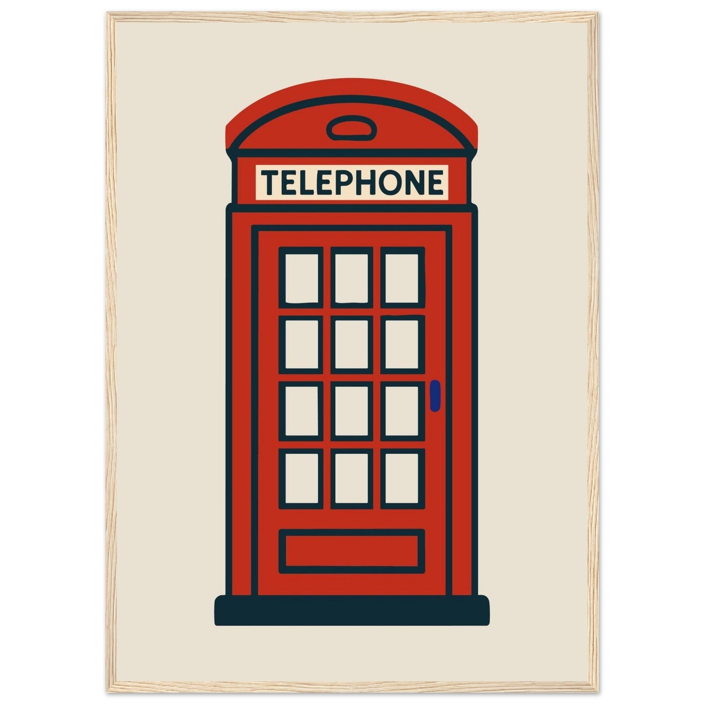 Cities/ Places 'Phone Box' - Premium Matte Paper Wooden Framed Poster