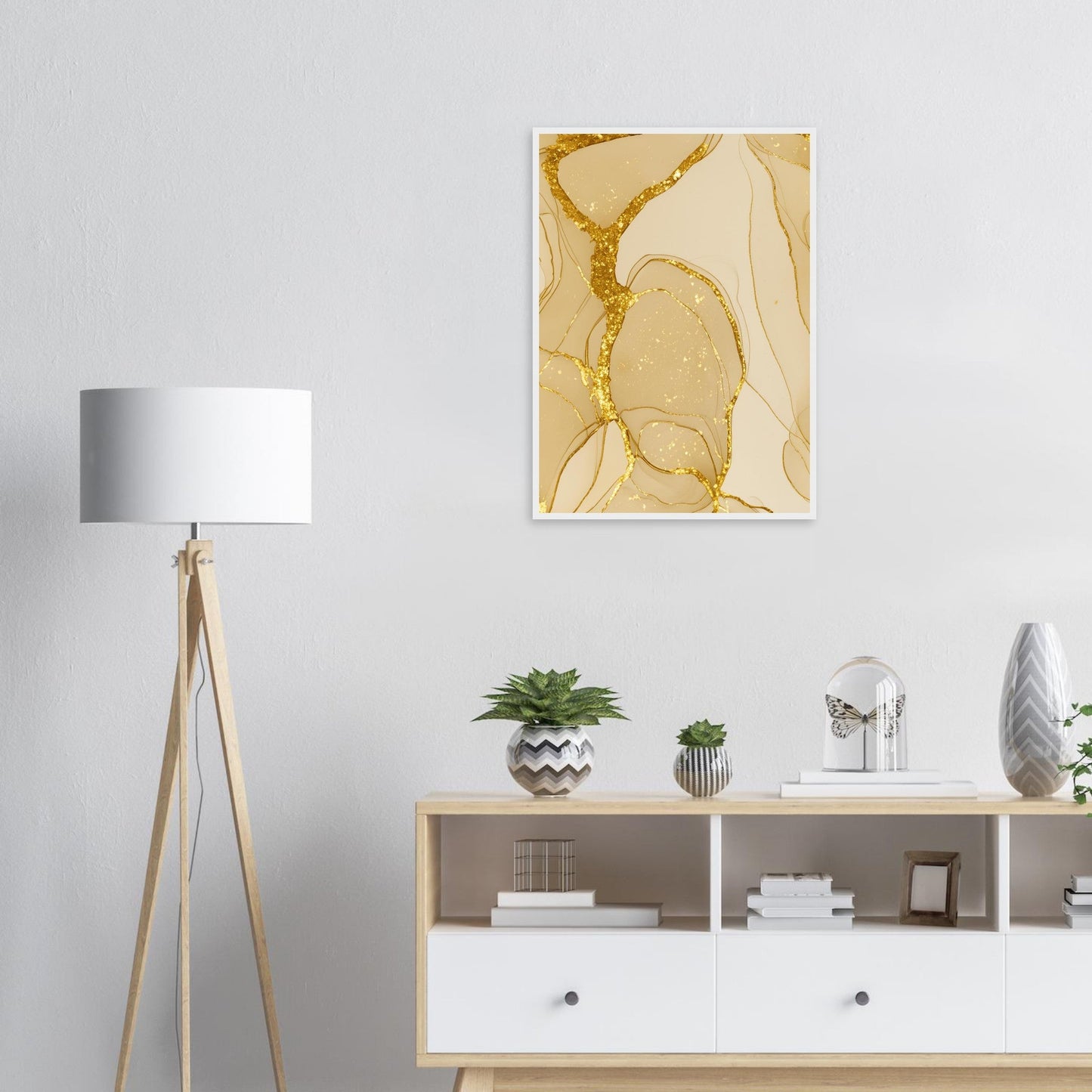 Marble 'Gold'  - Premium Matte Paper Wooden Framed Poster