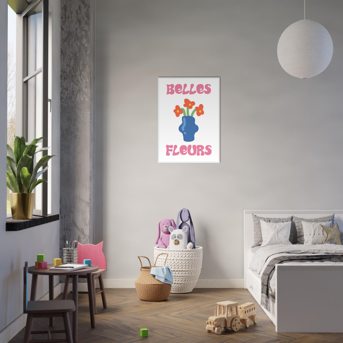 Flowers 'Belles Fleurs' - Premium Matte Paper Wooden Framed Poster