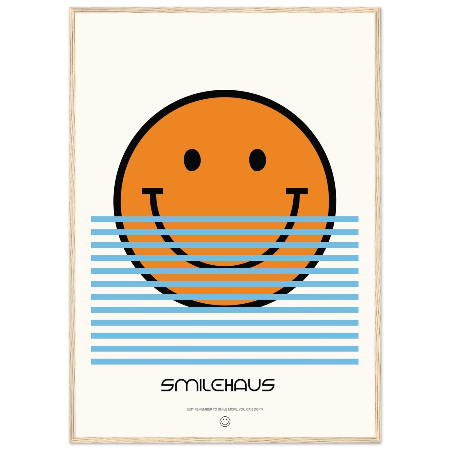 Orange & Blue 'Smilehaus' - Premium Matte Paper Wooden Framed Poster