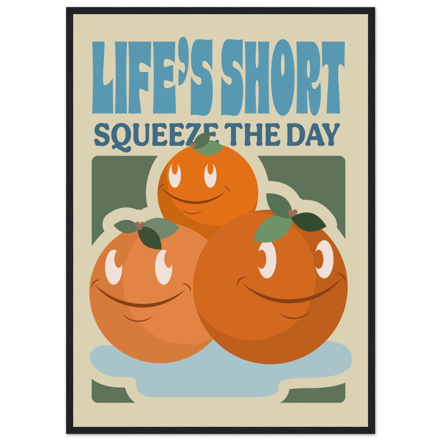 Fruity 'Squeeze The Day' - Premium Matte Paper Wooden Framed Poster
