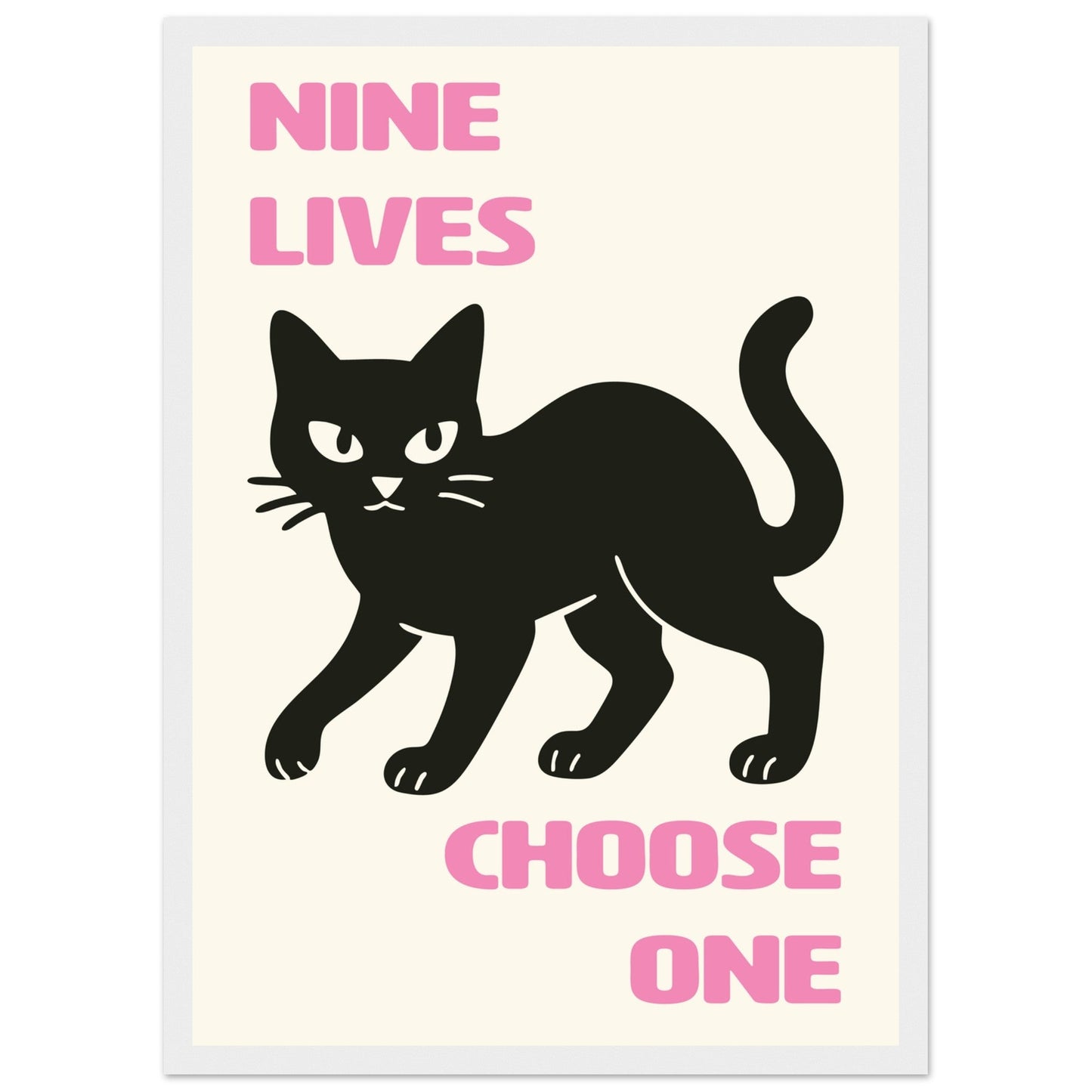 Animals 'Nine Lives'  - Premium Matte Paper Wooden Framed Poster