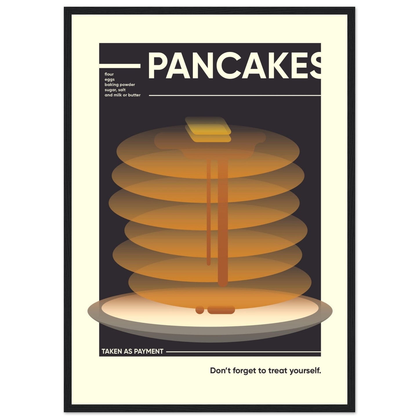 Pancakes - Premium Matte Paper Wooden Framed Poster