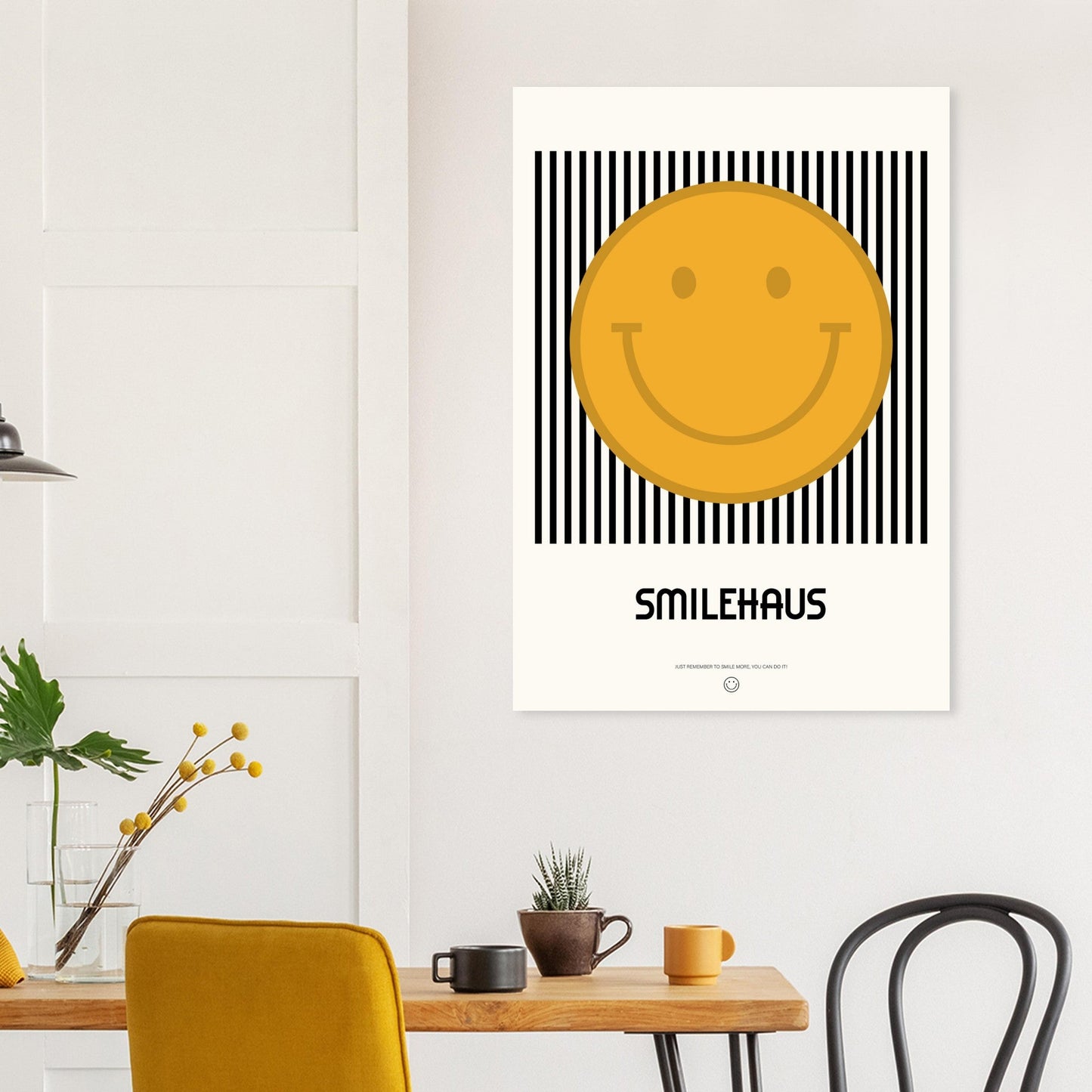 Yellow & Black 'Smilehaus' - Premium Matte Paper Poster