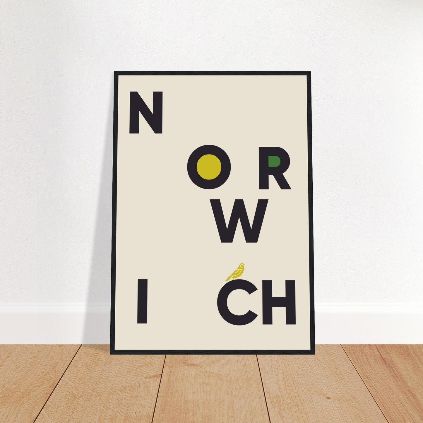 Cities/ Places 'Norwich' - Premium Matte Paper Wooden Framed Poster