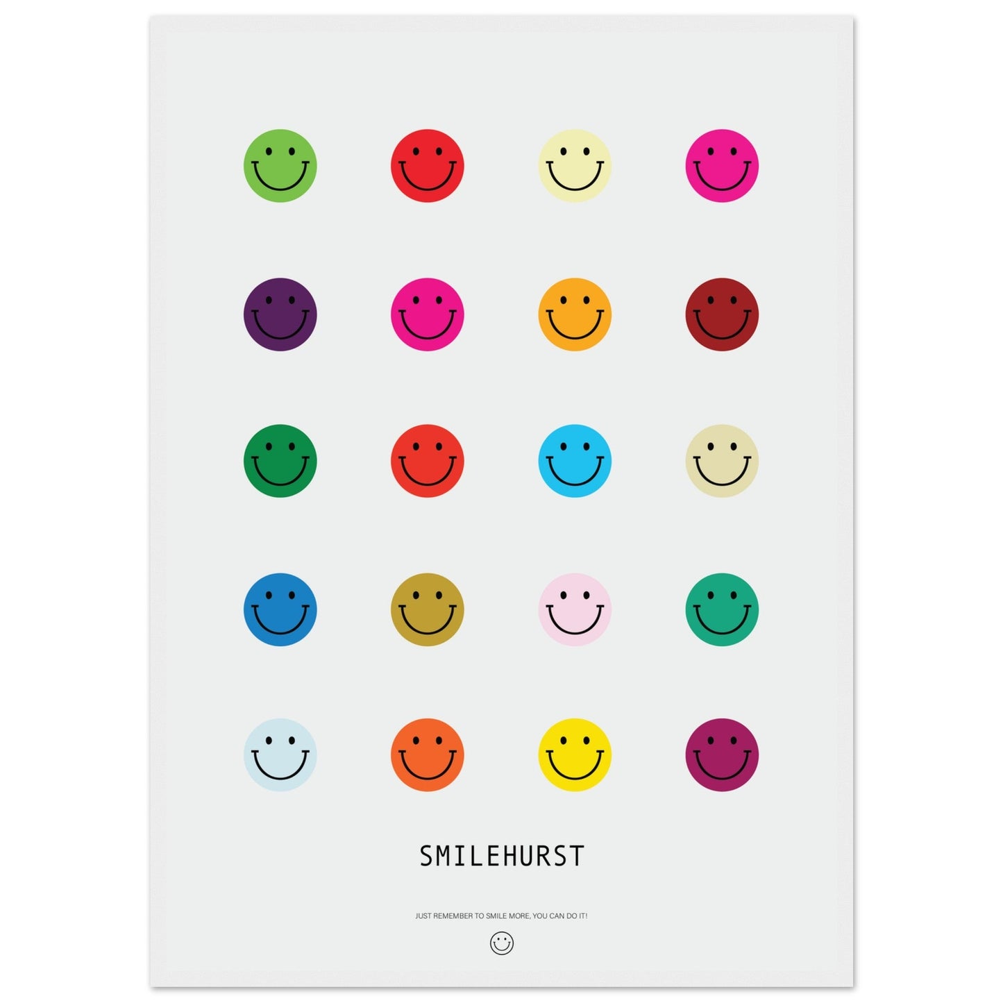 Colours 'Smilehirst' - Premium Matte Paper Wooden Framed Poster