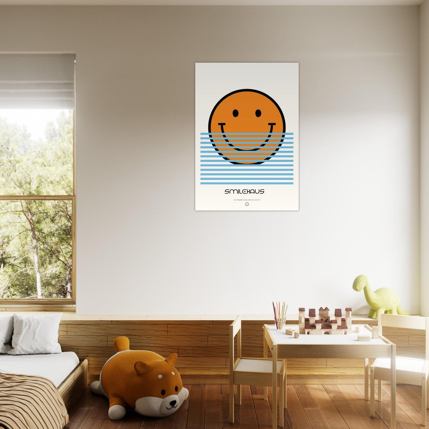 Orange & Blue 'Smilehaus' - Premium Matte Paper Poster