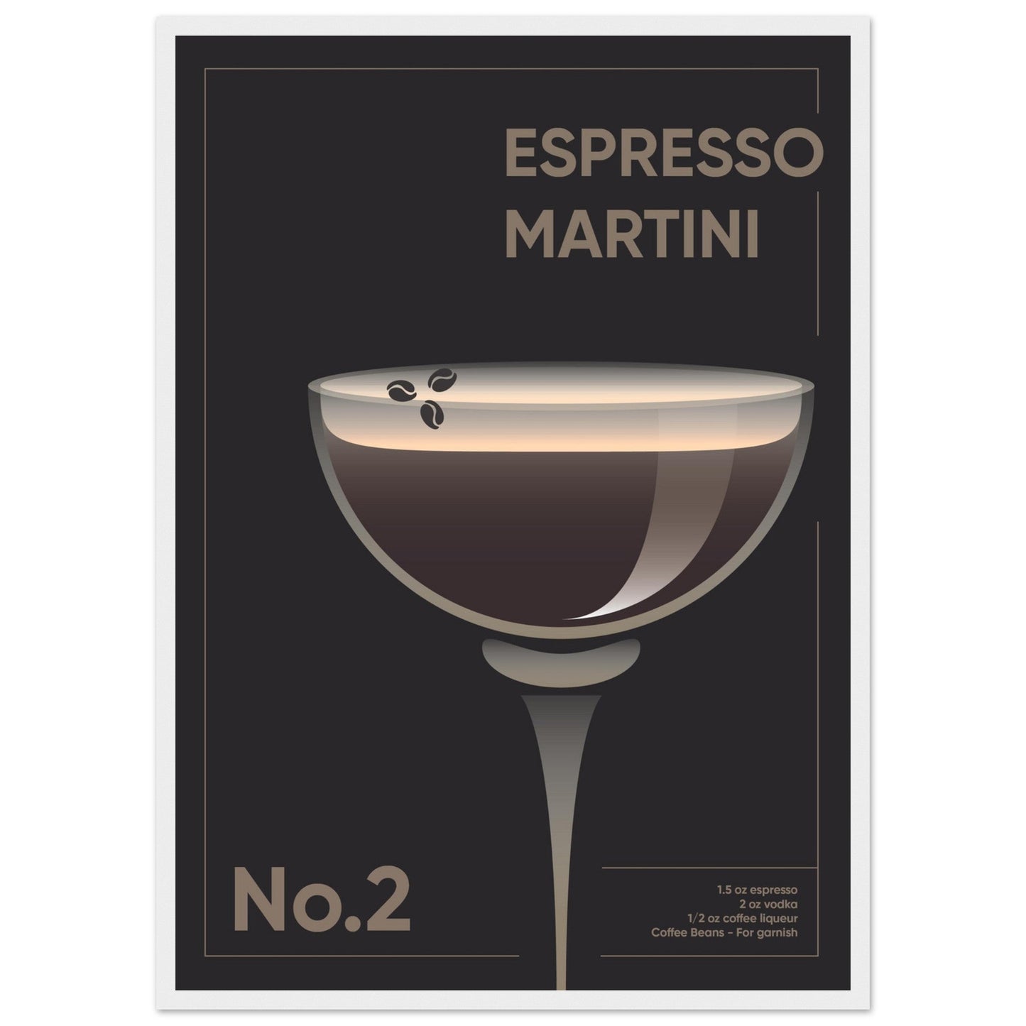 Cocktail 'Espresso Martini' - Premium Matte Paper Wooden Framed Poster