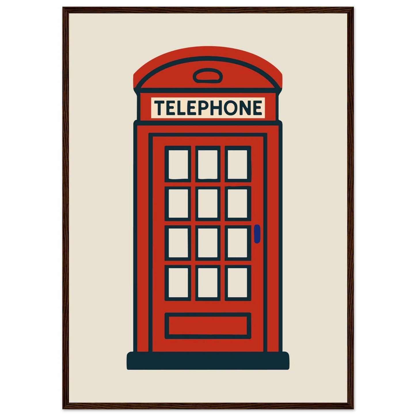 Cities/ Places 'Phone Box' - Premium Matte Paper Wooden Framed Poster