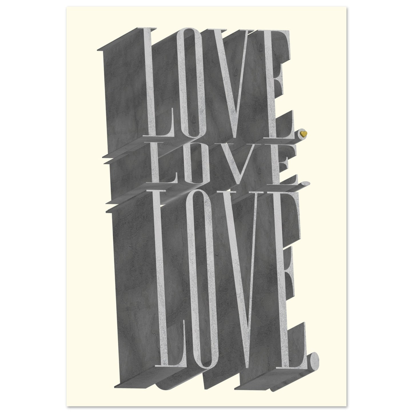 Sign 'Love, Love, Love' - Premium Matte Paper Poster