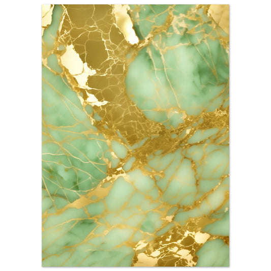 Marble 'Green & Gold' II - Premium Matte Paper Poster