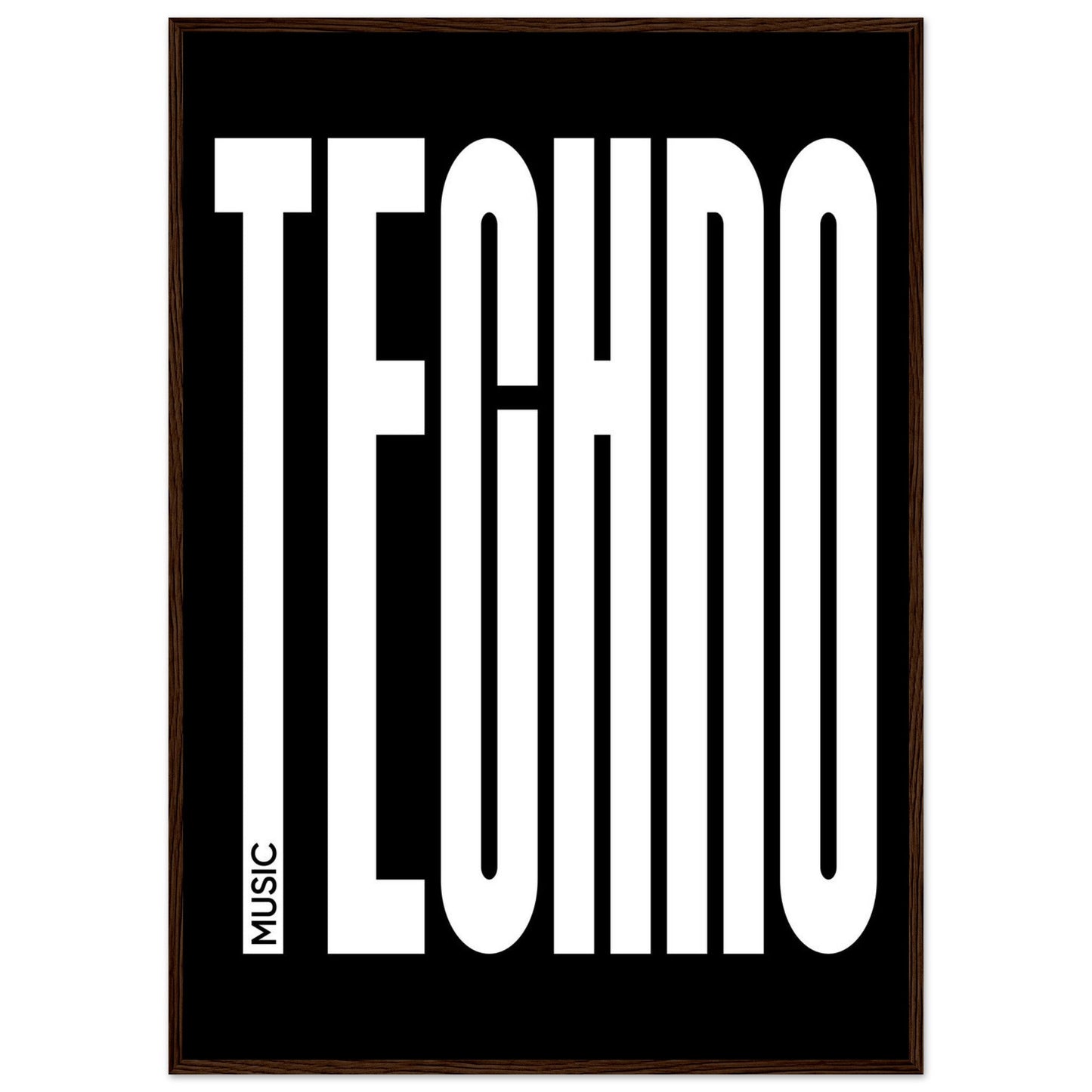 Music TECHNO - Premium Matte Paper Wooden Framed Poster