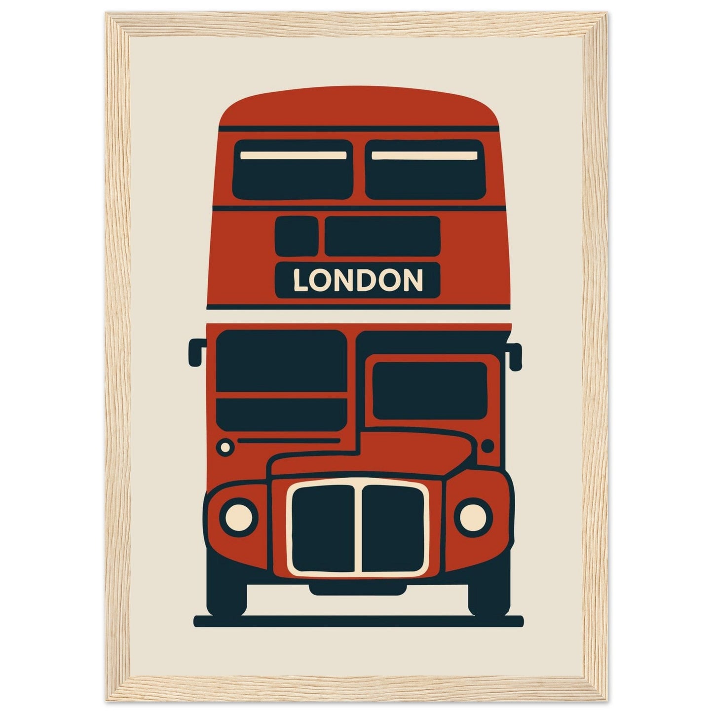Cities/ Places 'Bus' - Premium Matte Paper Wooden Framed Poster
