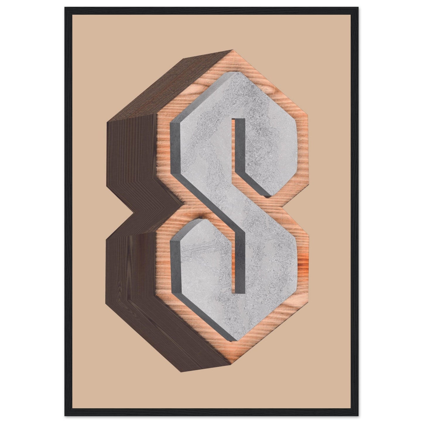 Super S - Premium Matte Paper Wooden Framed Poster