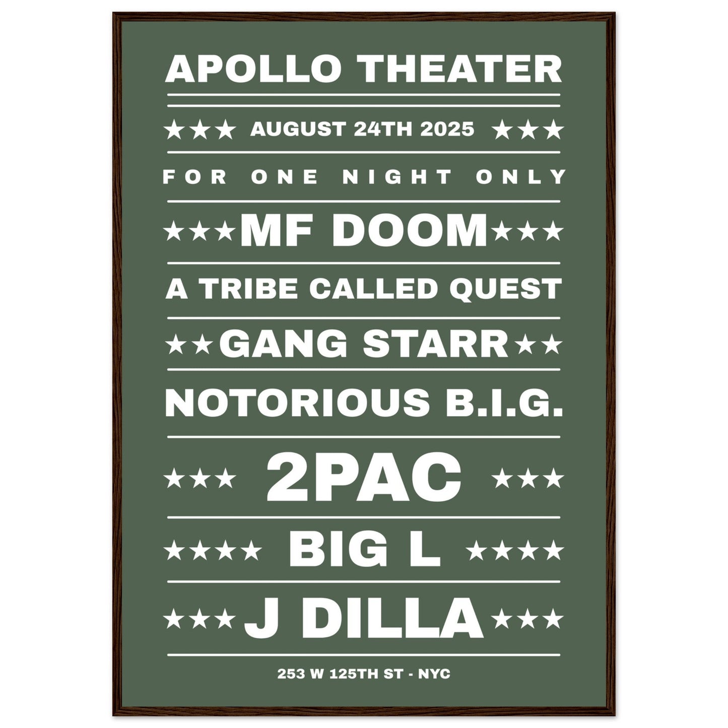 Sign 'Dream Hip Hop Gig' - Premium Matte Paper Wooden Framed Poster