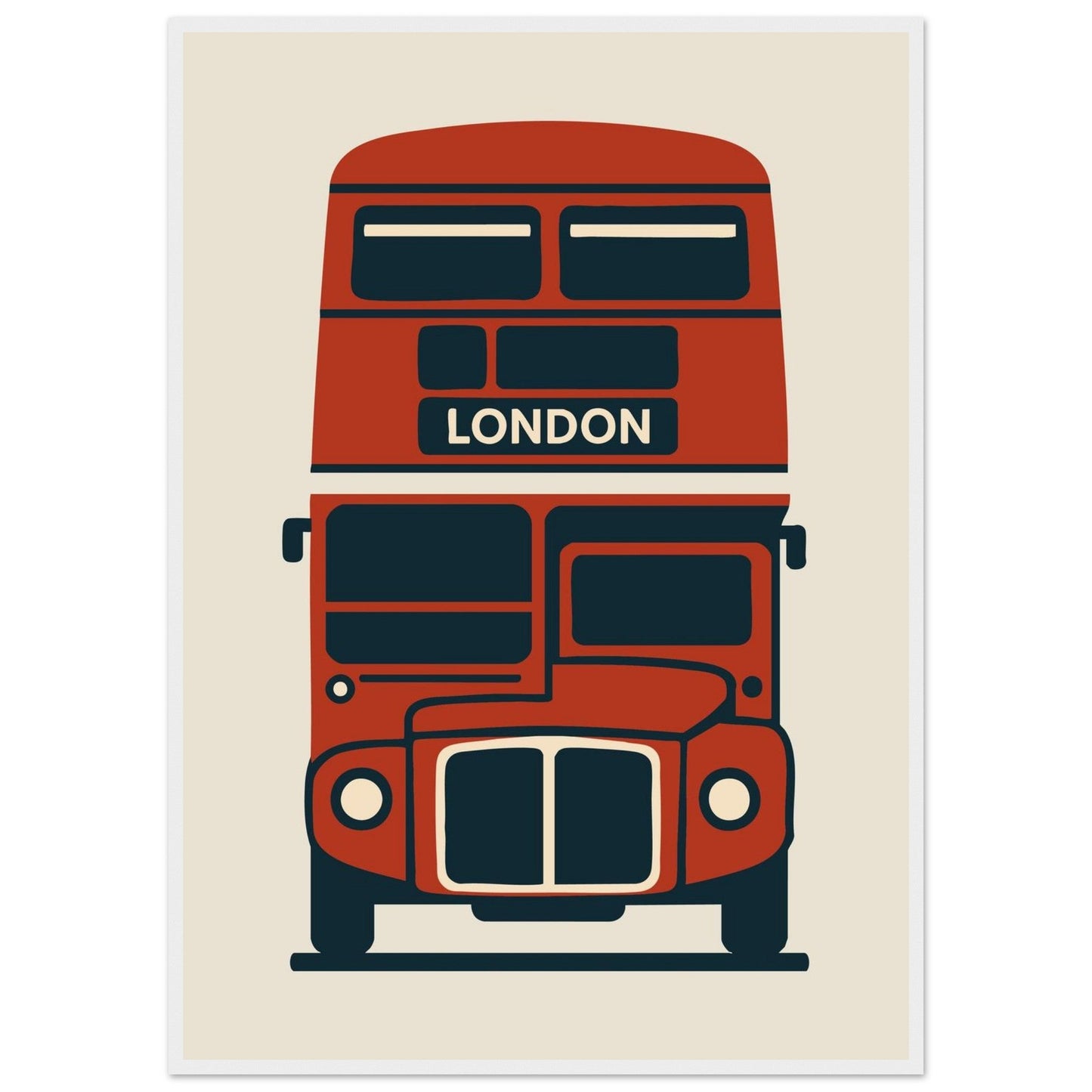 Cities/ Places 'Bus' - Premium Matte Paper Wooden Framed Poster