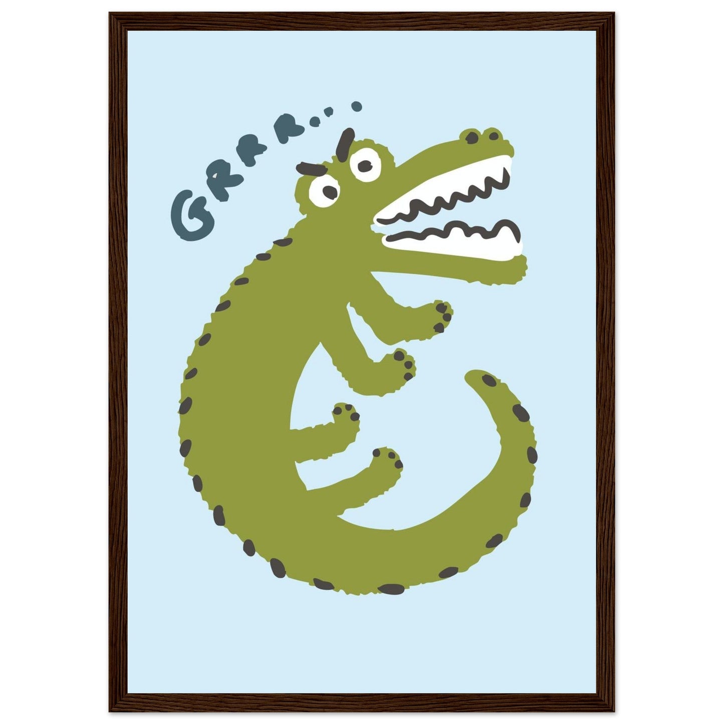 Animals 'Grrr...(Bad Day Croc)' - Premium Matte Paper Wooden Framed Poster