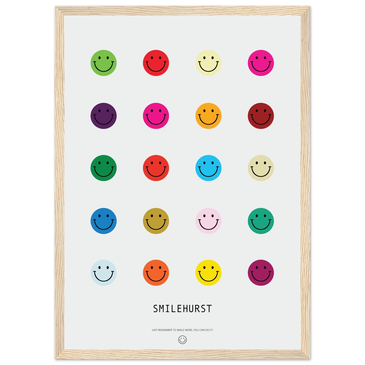 Colours 'Smilehirst' - Premium Matte Paper Wooden Framed Poster