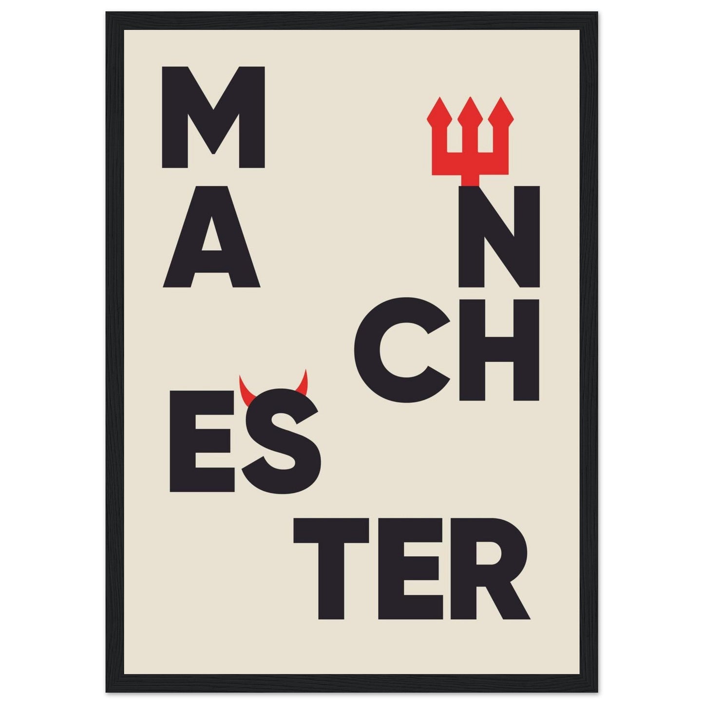 Cities/ Places 'Manchester' - Premium Matte Paper Wooden Framed Poster