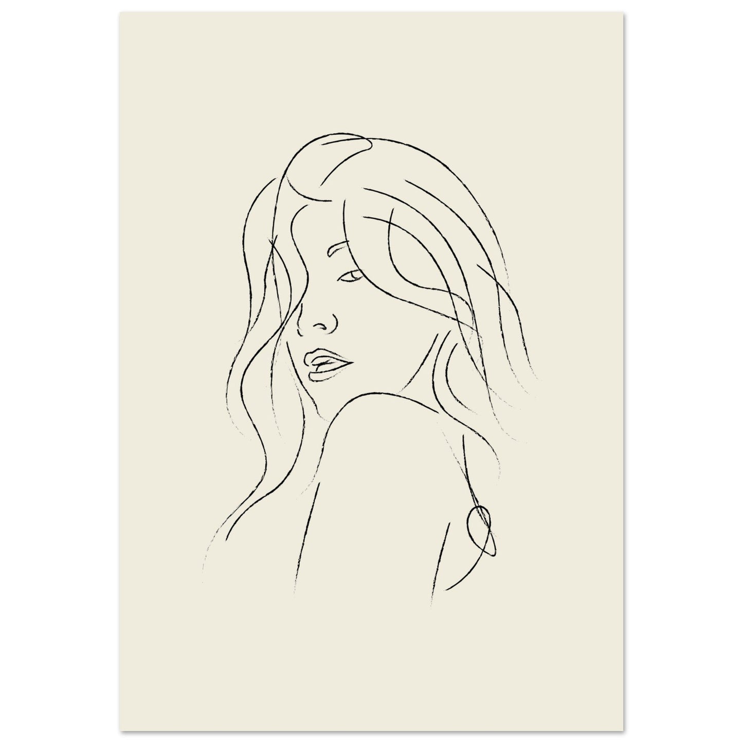 Line Art 'The Pose' - Premium Matte Paper Poster