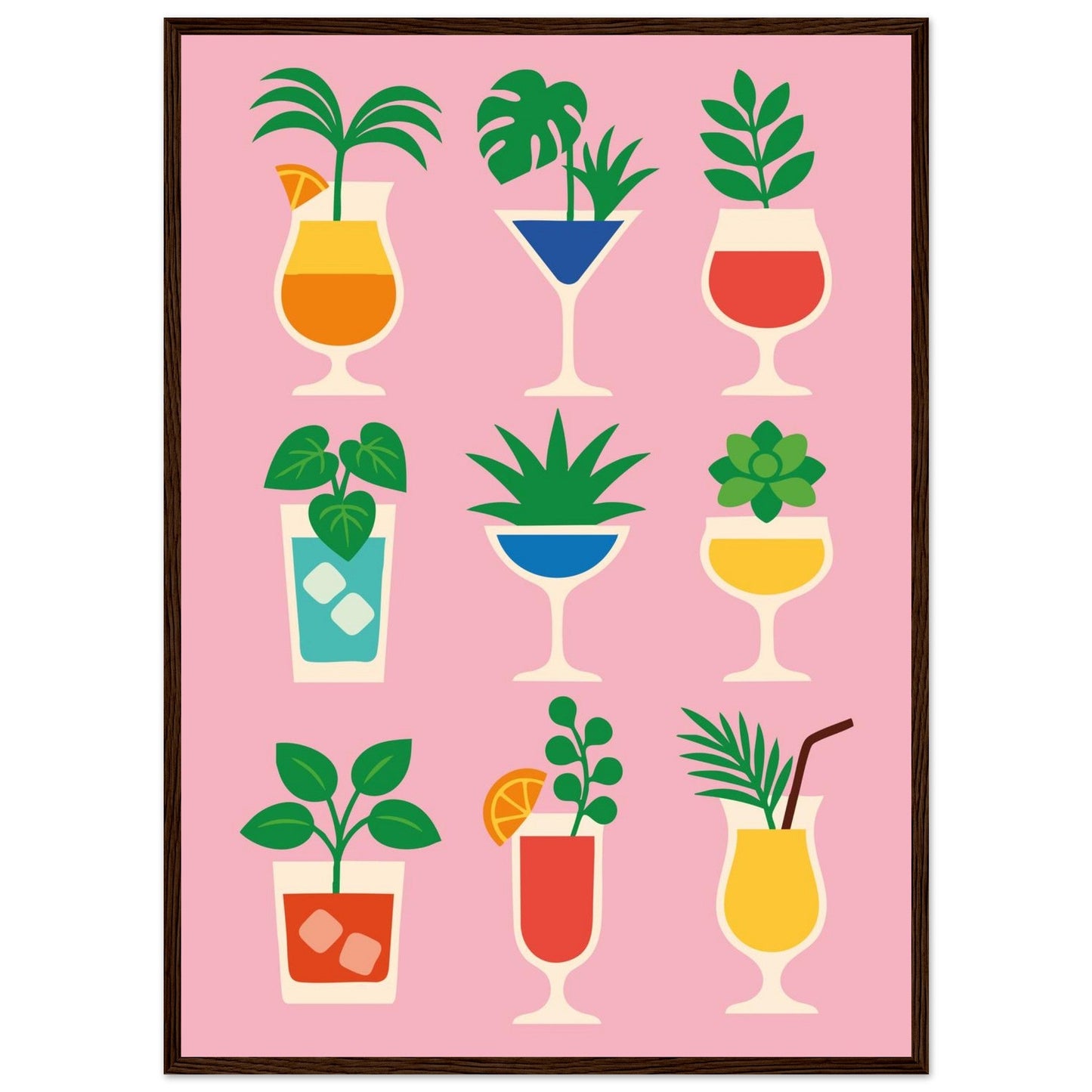 Cocktail Jungle   - Premium Matte Paper Wooden Framed Poster