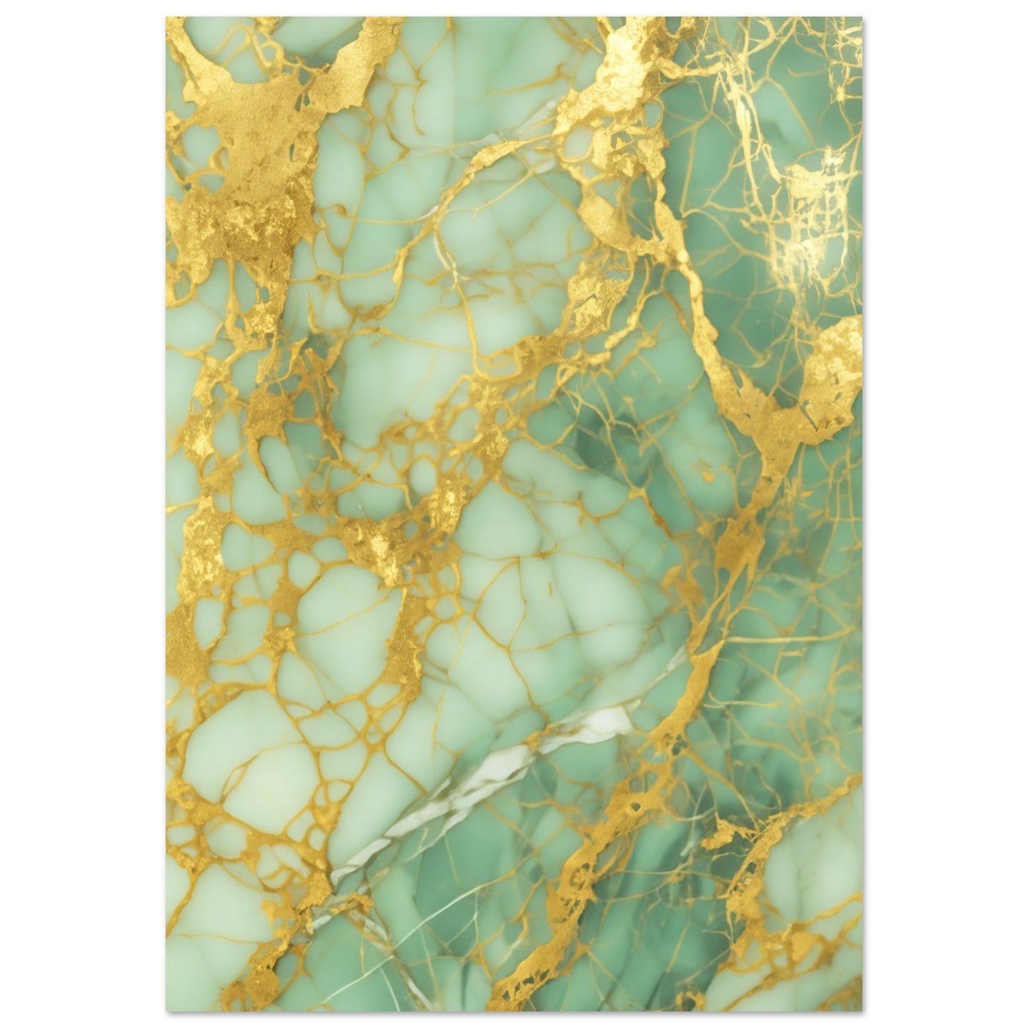 Marble 'Green & Gold' - Premium Matte Paper Poster