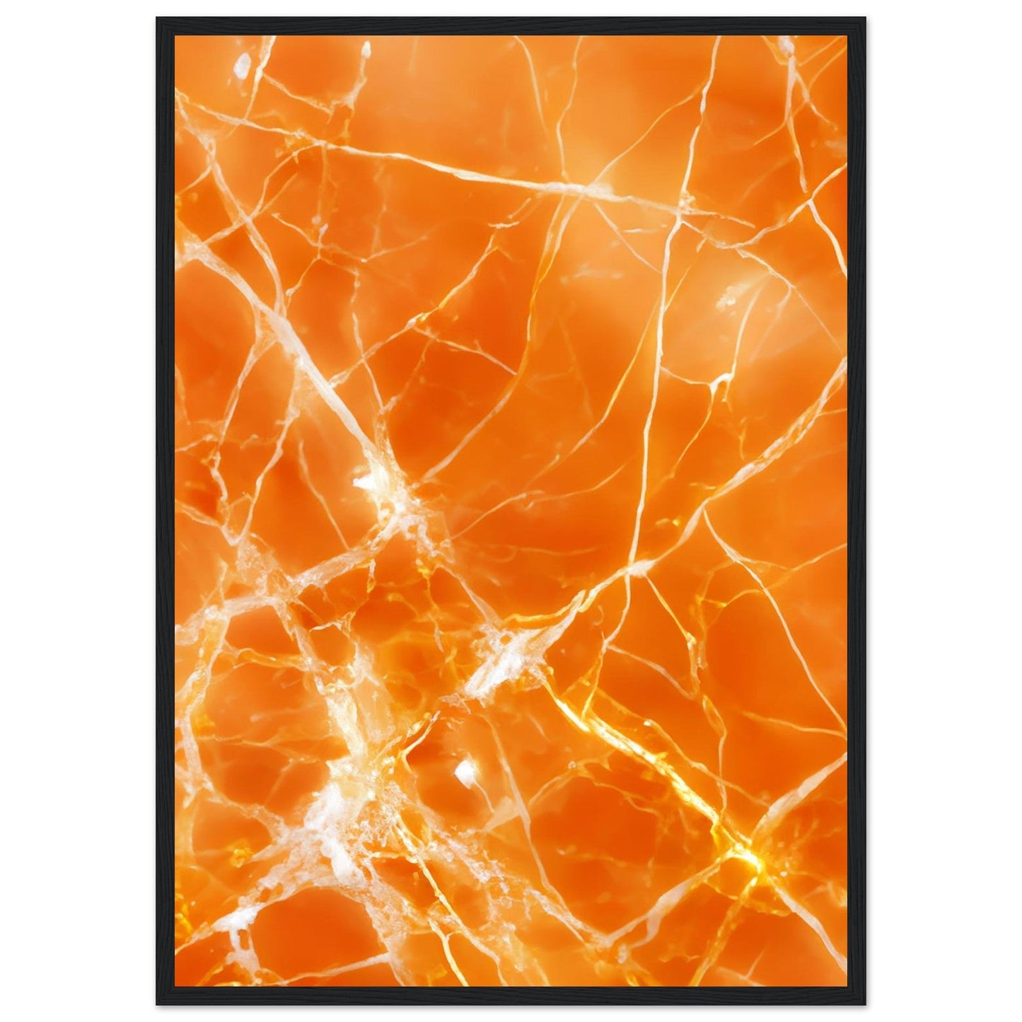 Marble 'Orange' II - Premium Matte Paper Wooden Framed Poster