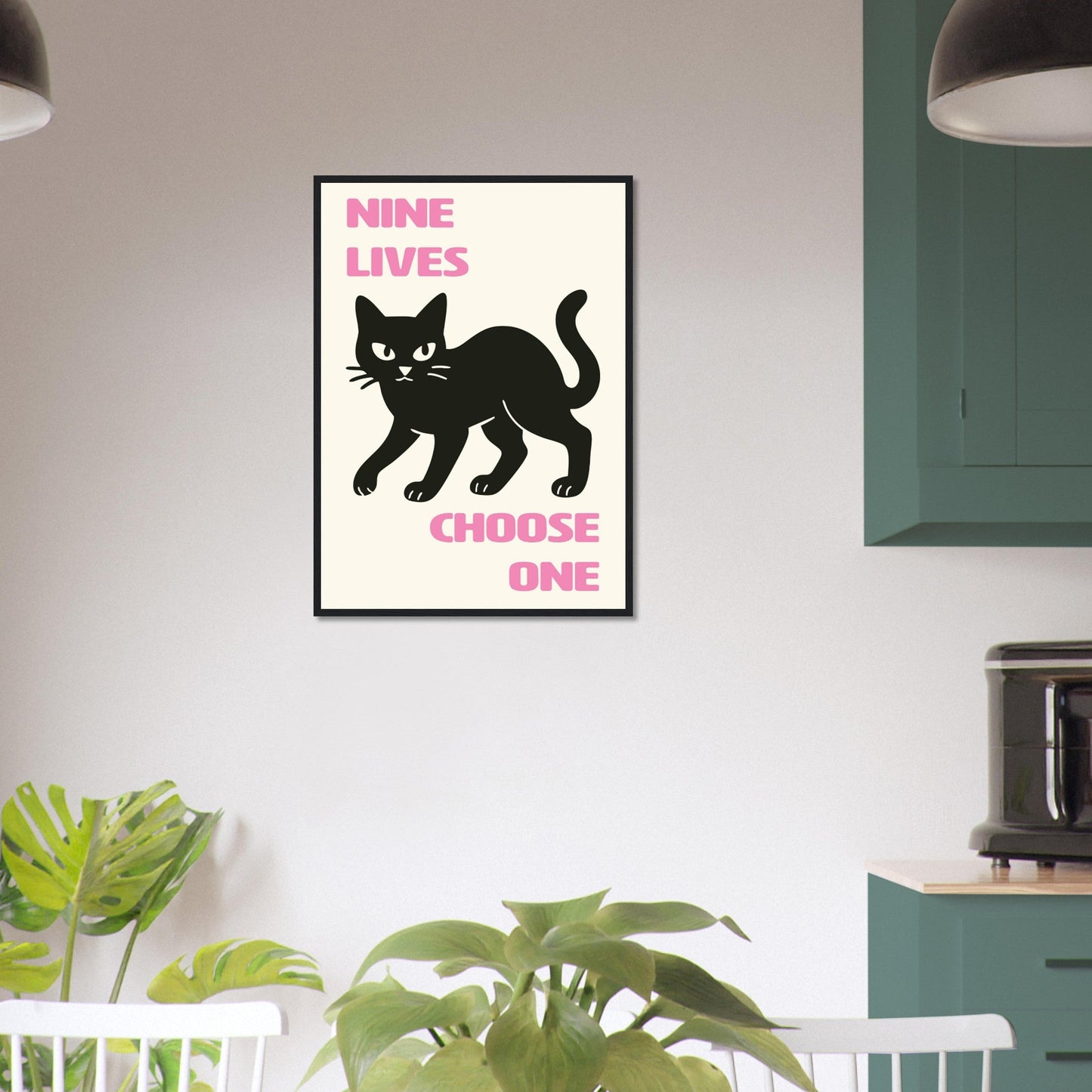 Animals 'Nine Lives'  - Premium Matte Paper Wooden Framed Poster