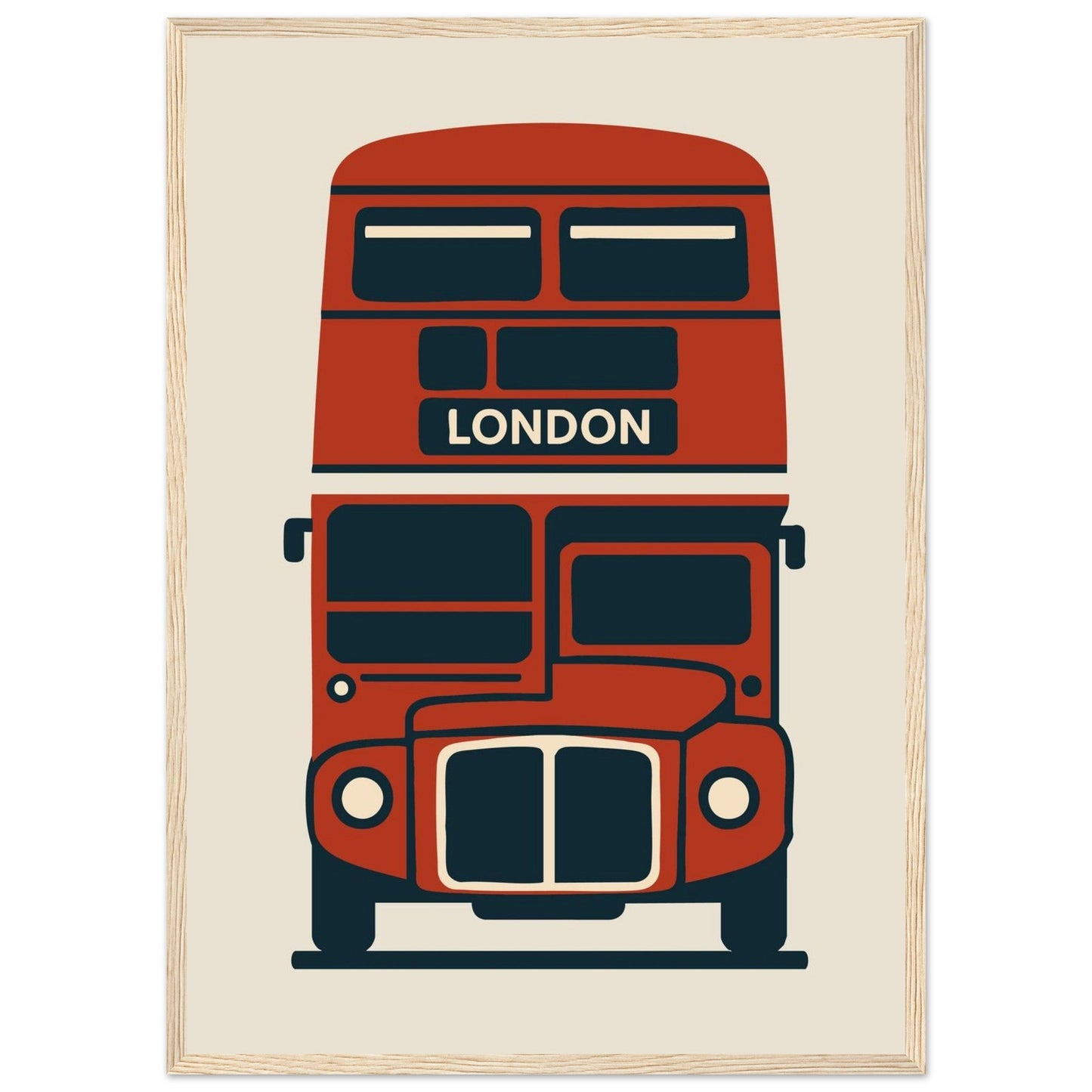 Cities/ Places 'Bus' - Premium Matte Paper Wooden Framed Poster