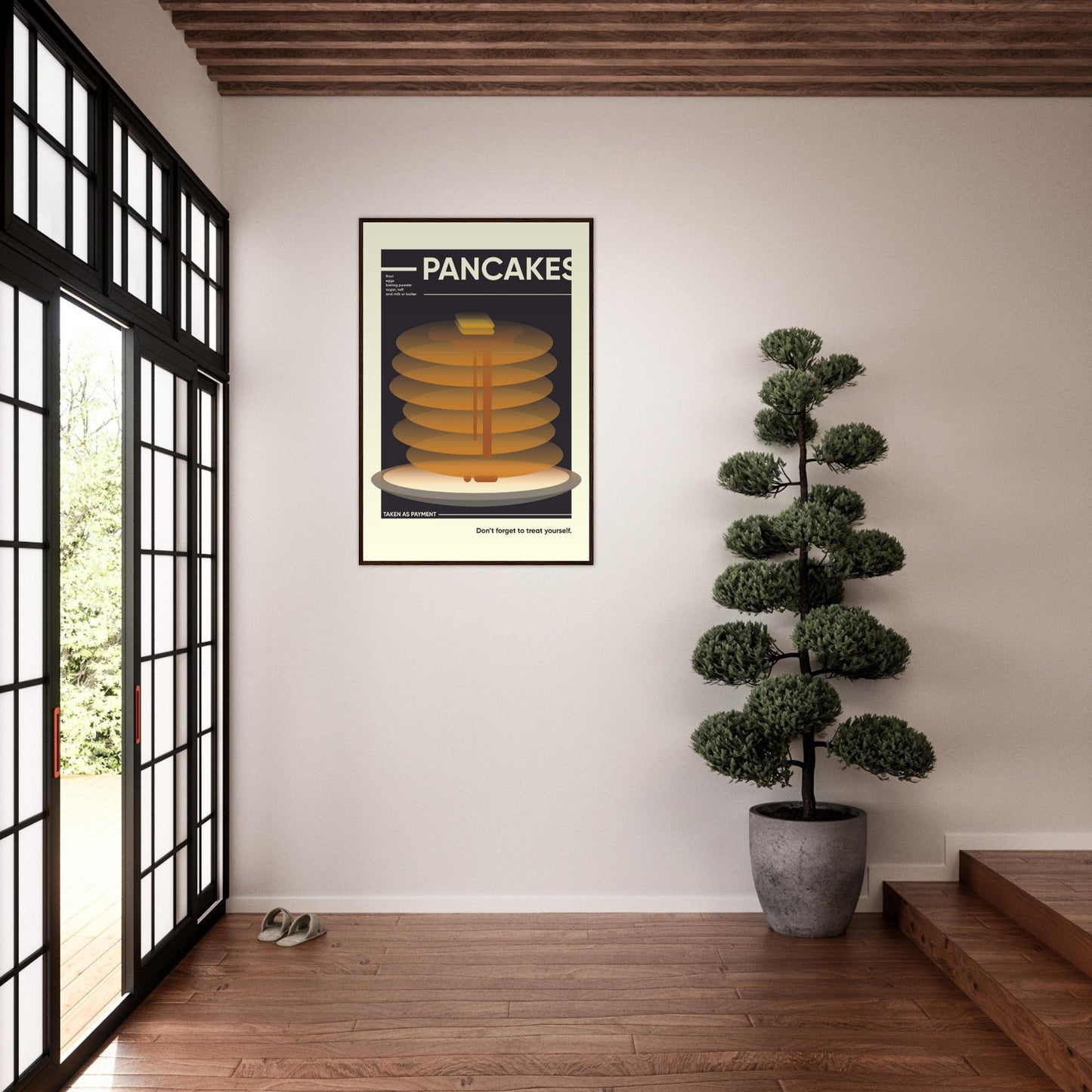 Pancakes - Premium Matte Paper Wooden Framed Poster