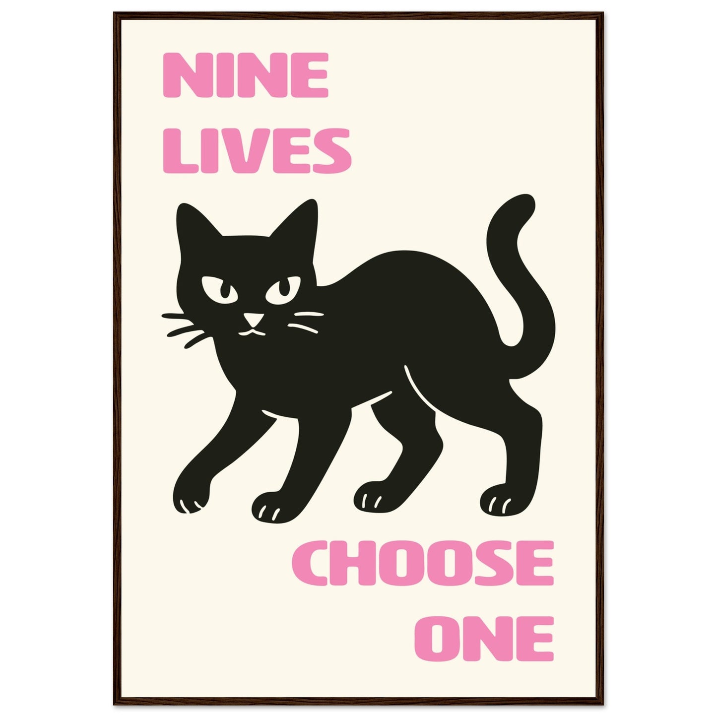 Animals 'Nine Lives'  - Premium Matte Paper Wooden Framed Poster